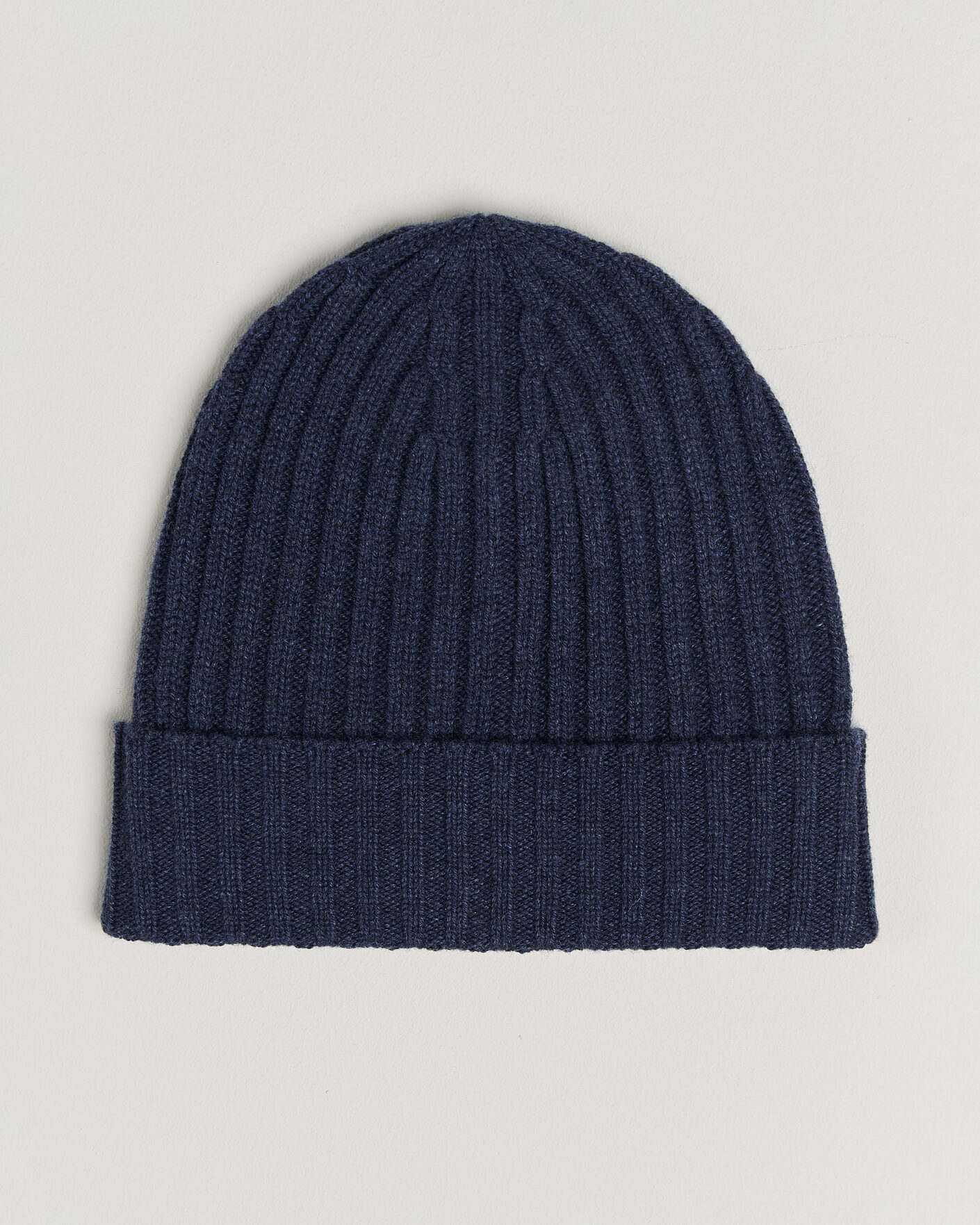 Hombres | Gorros | Piacenza Cashmere | Ribbed Cashmere Beanie Dark Blue