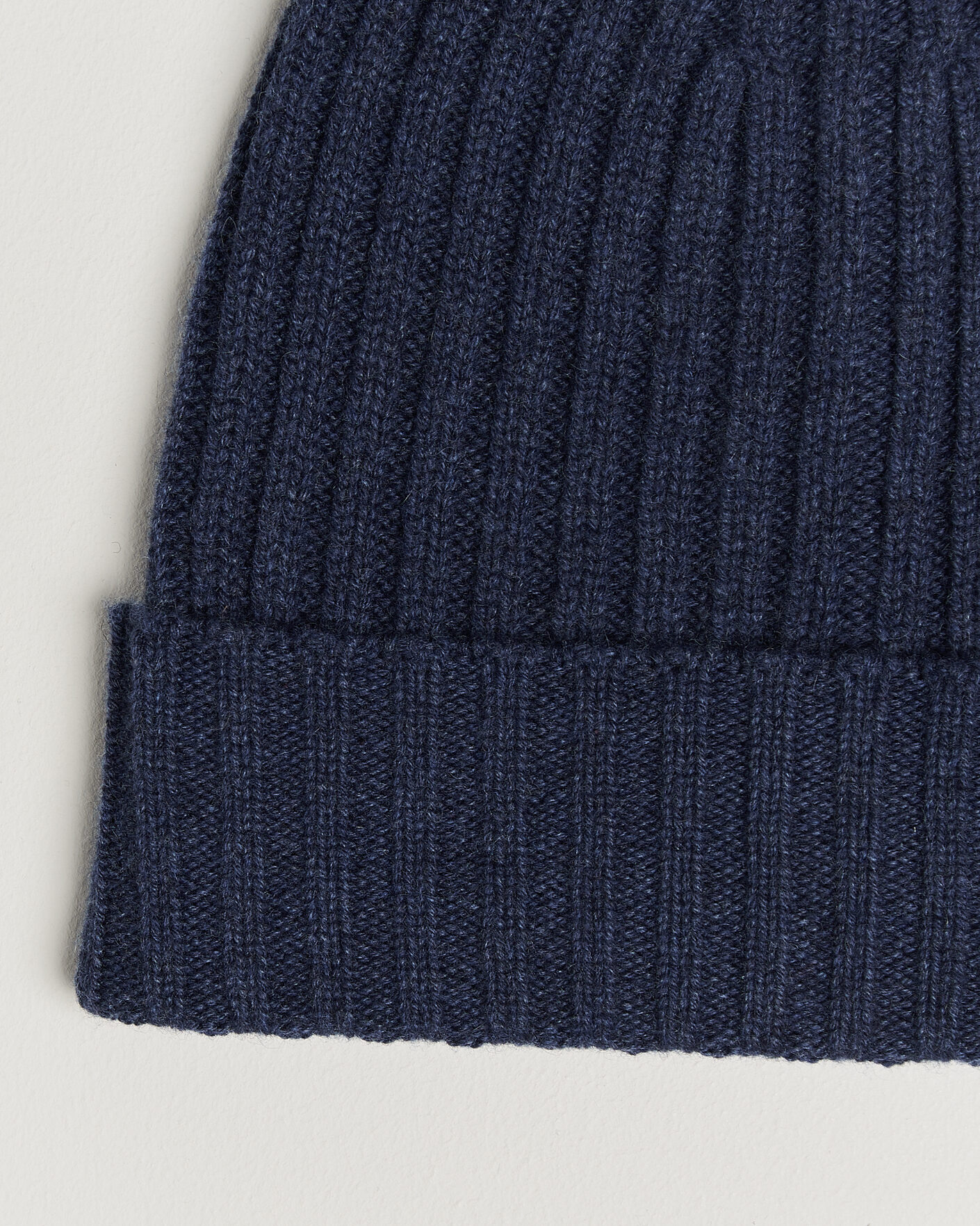 Hombres | Gorros | Piacenza Cashmere | Ribbed Cashmere Beanie Dark Blue