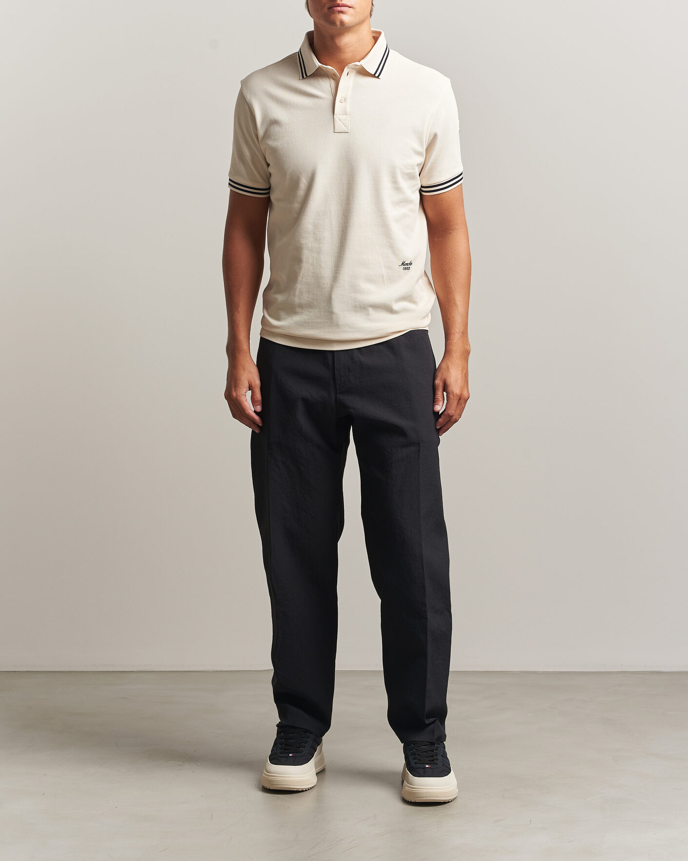 Hombres | Polos | Moncler | Contrast Collar Polo Off White