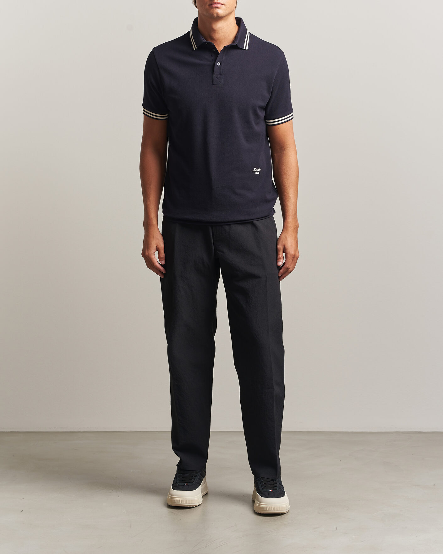 Hombres | Polos | Moncler | Contrast Collar Polo Navy