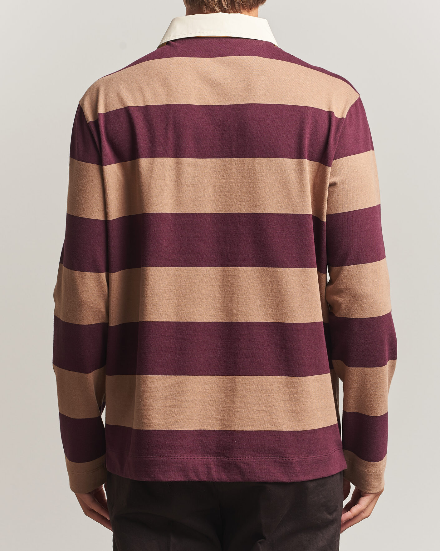 Hombres | Jerséis y prendas de punto | Moncler | Striped Rugby Sweater Brown/Burgundy