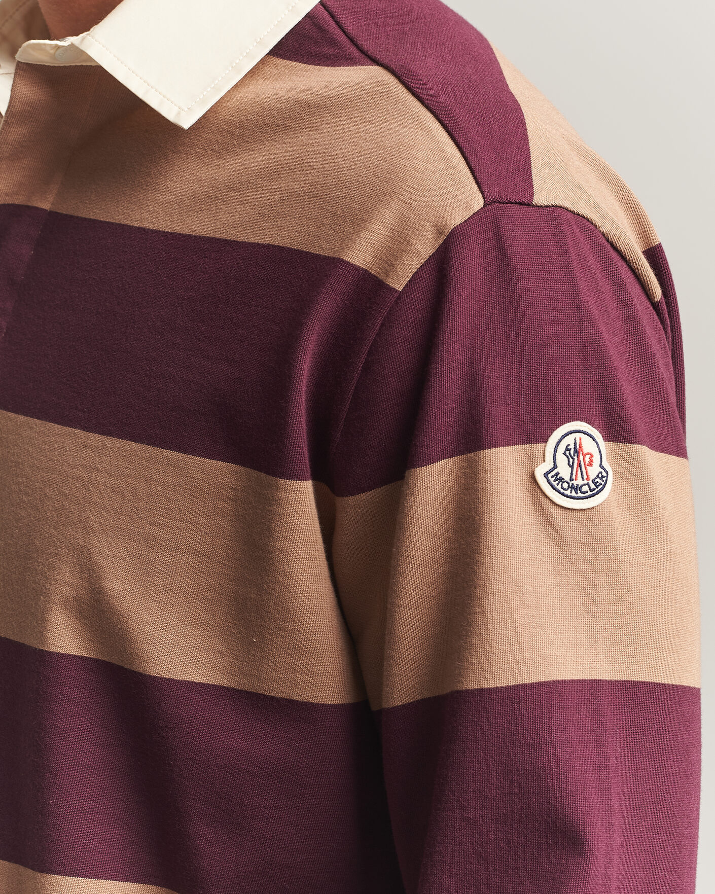 Hombres | Jerséis y prendas de punto | Moncler | Striped Rugby Sweater Brown/Burgundy