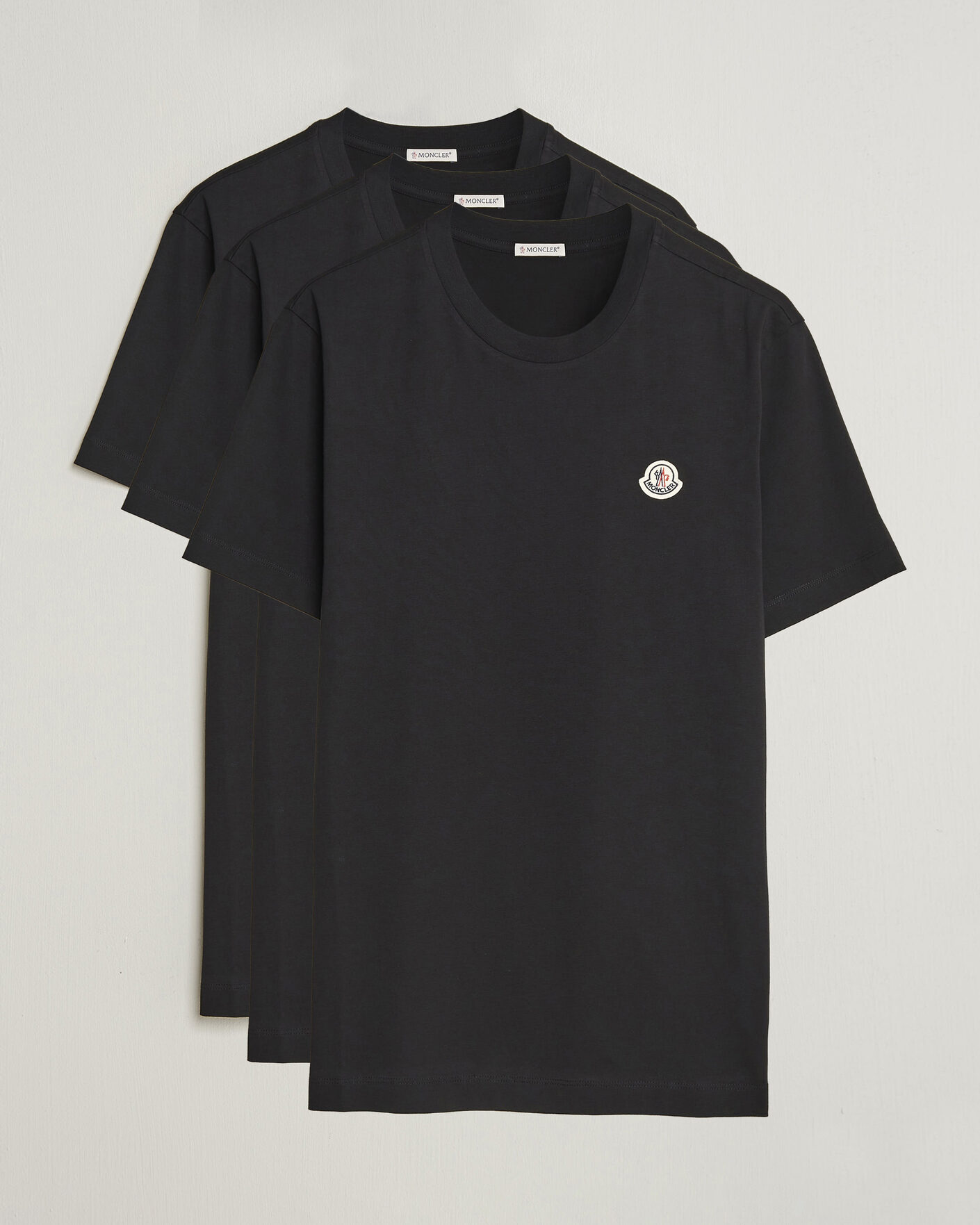 Hombres | Camisetas | Moncler | 3-Pack Logo T-Shirts Black