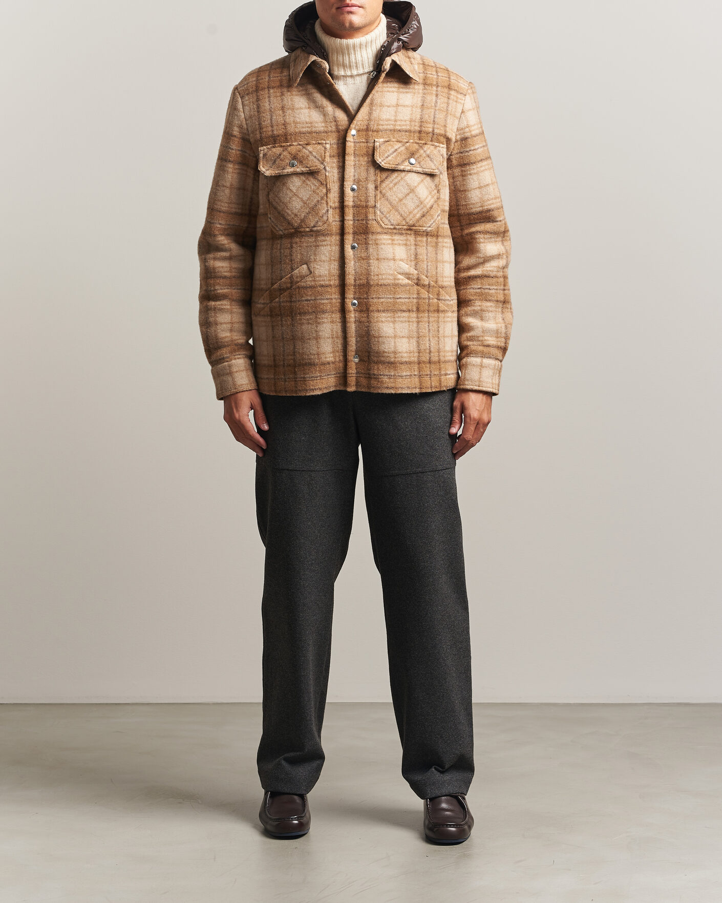 Hombres | Pantalones | Moncler | Flannel Trousers Charcoal