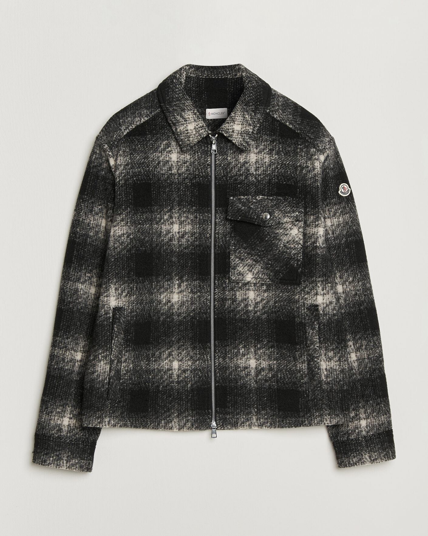 Hombres | Camisas | Moncler | Flannel Overshirt Grey Check
