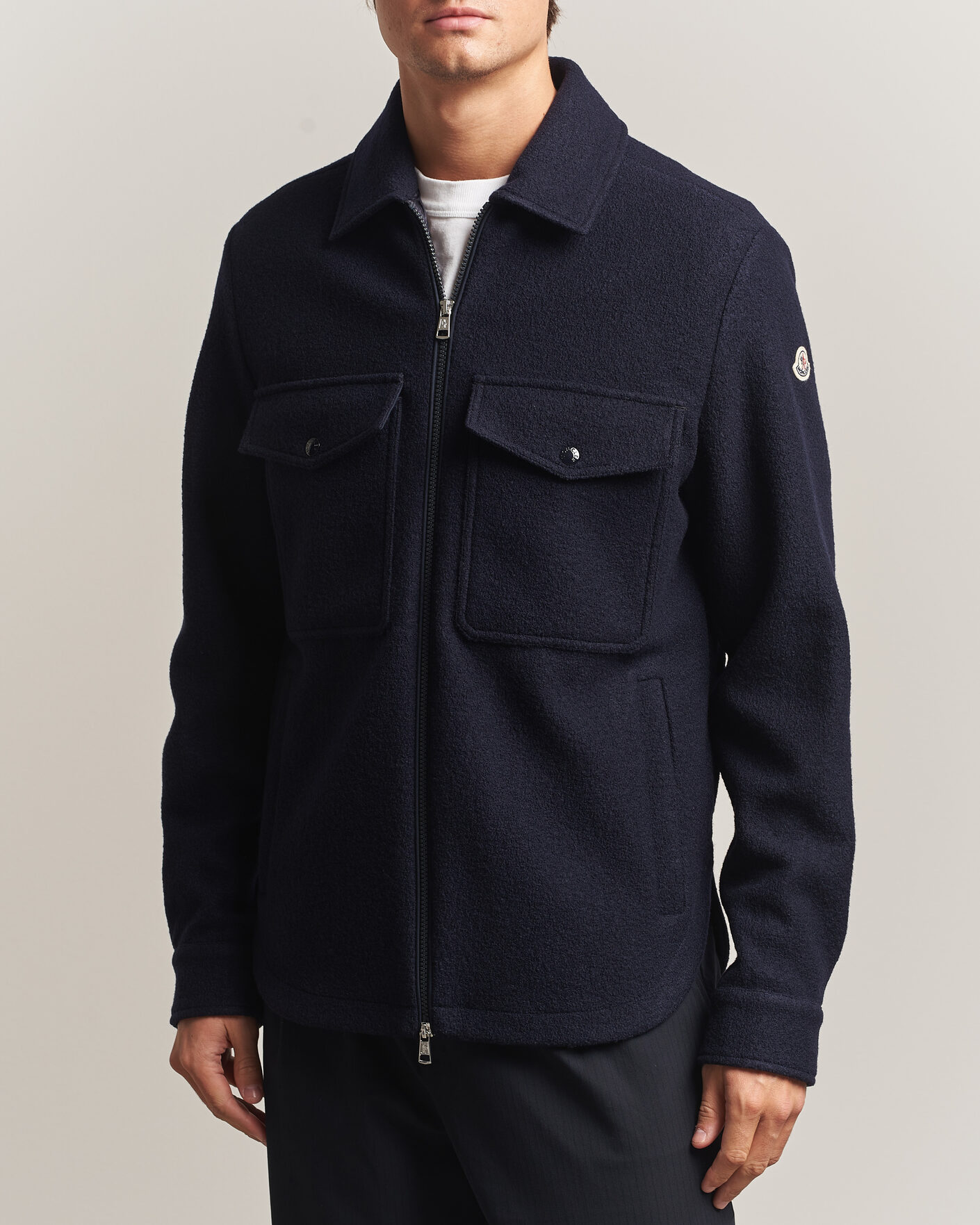 Hombres | Camisas | Moncler | Zip Overshirt Navy