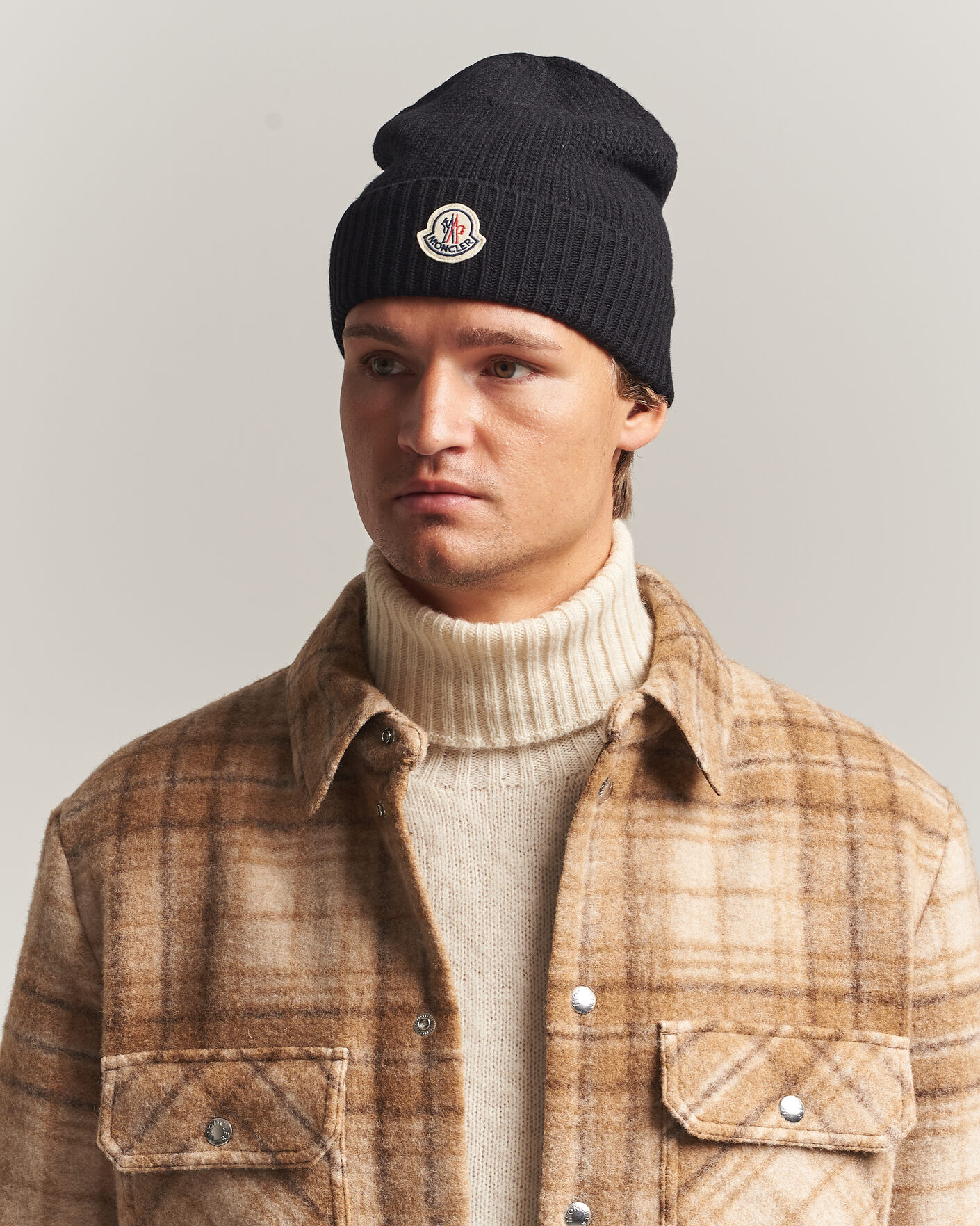 Hombres | Gorros | Moncler | Rib Wool Beanie Black