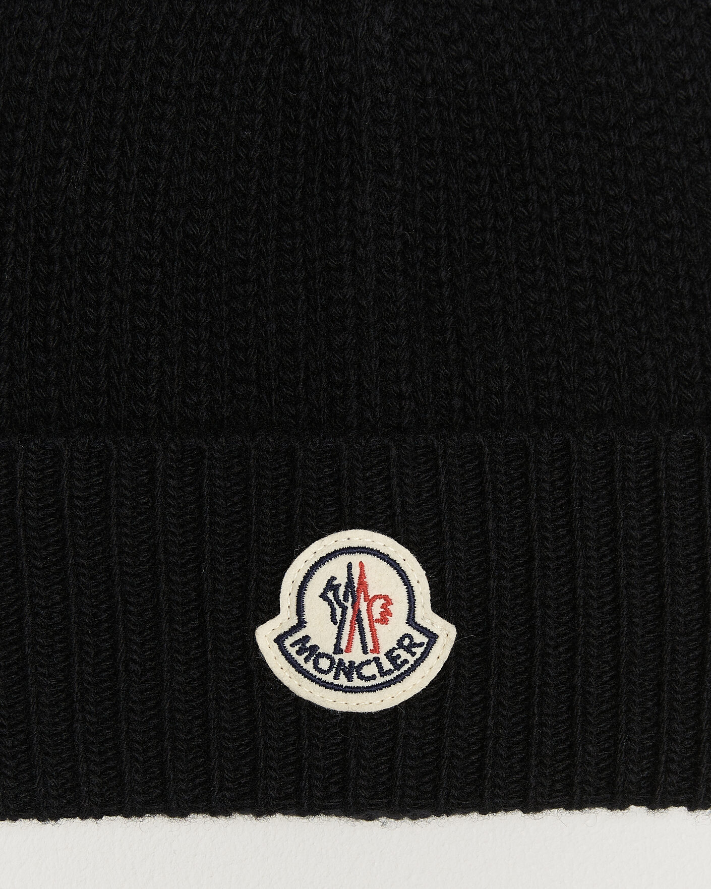 Hombres | Gorros | Moncler | Rib Wool Beanie Black