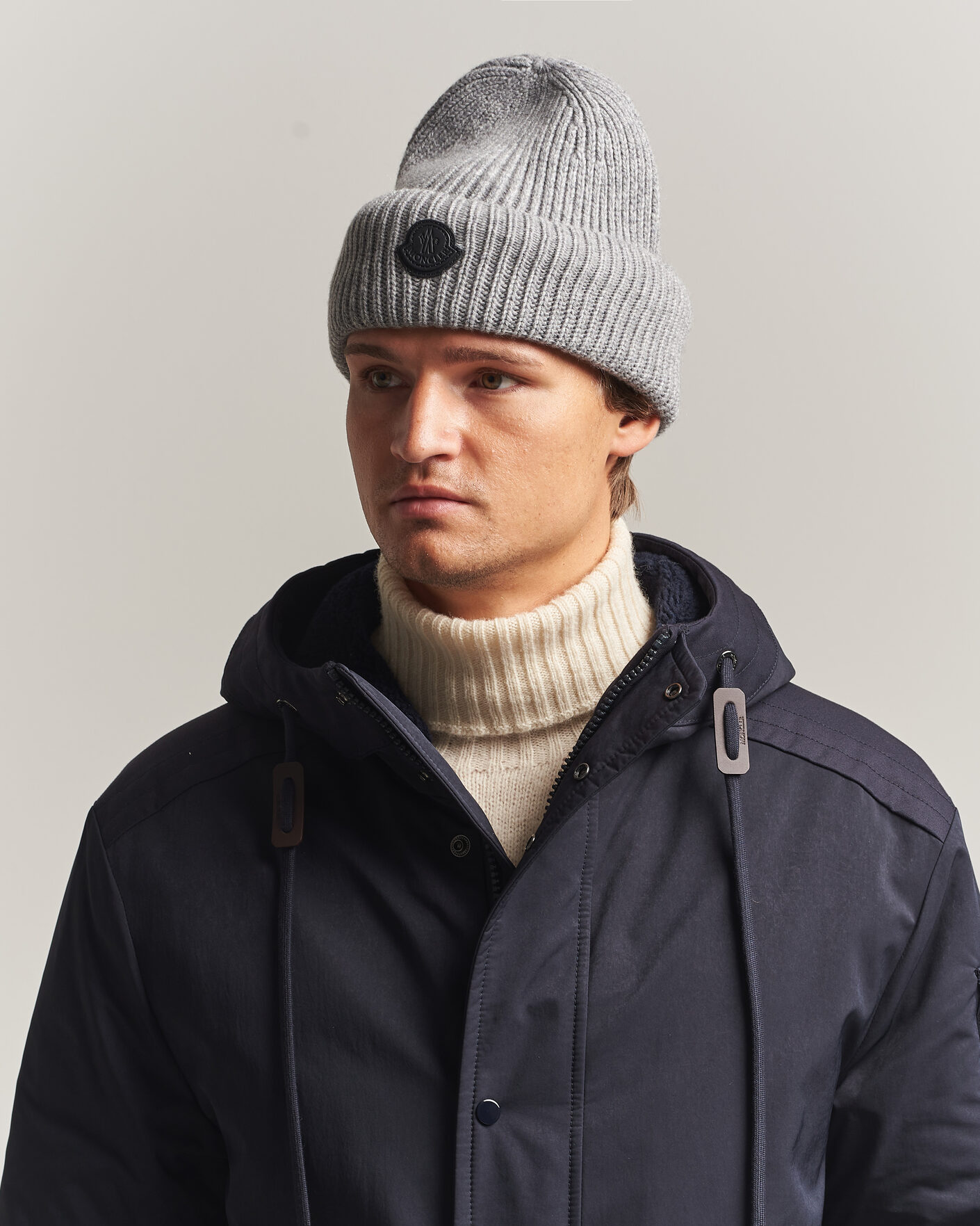 Hombres | Gorros | Moncler | Rib Cashmere Beanie Grey