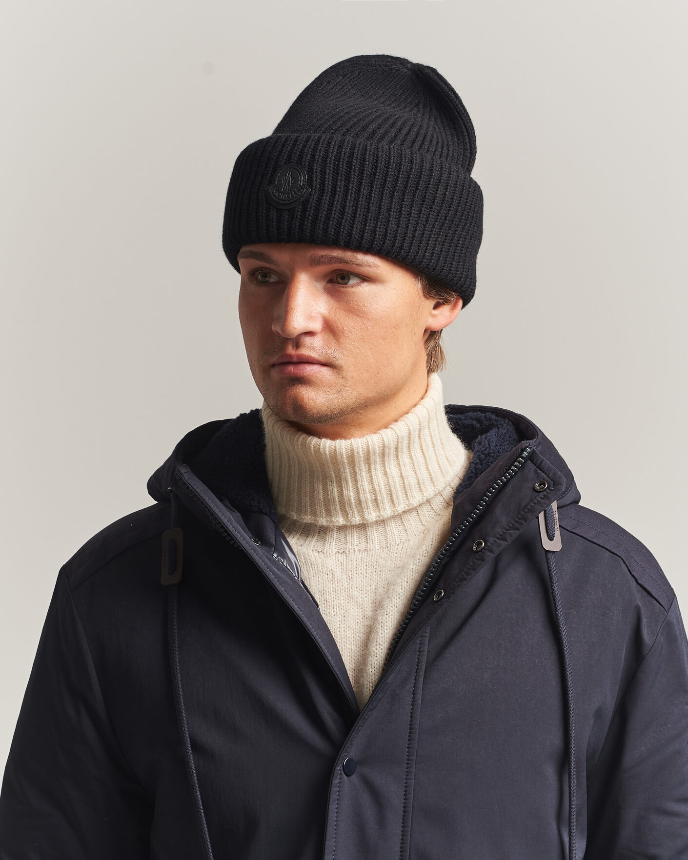 Hombres | Gorros | Moncler | Rib Cashmere Beanie Black