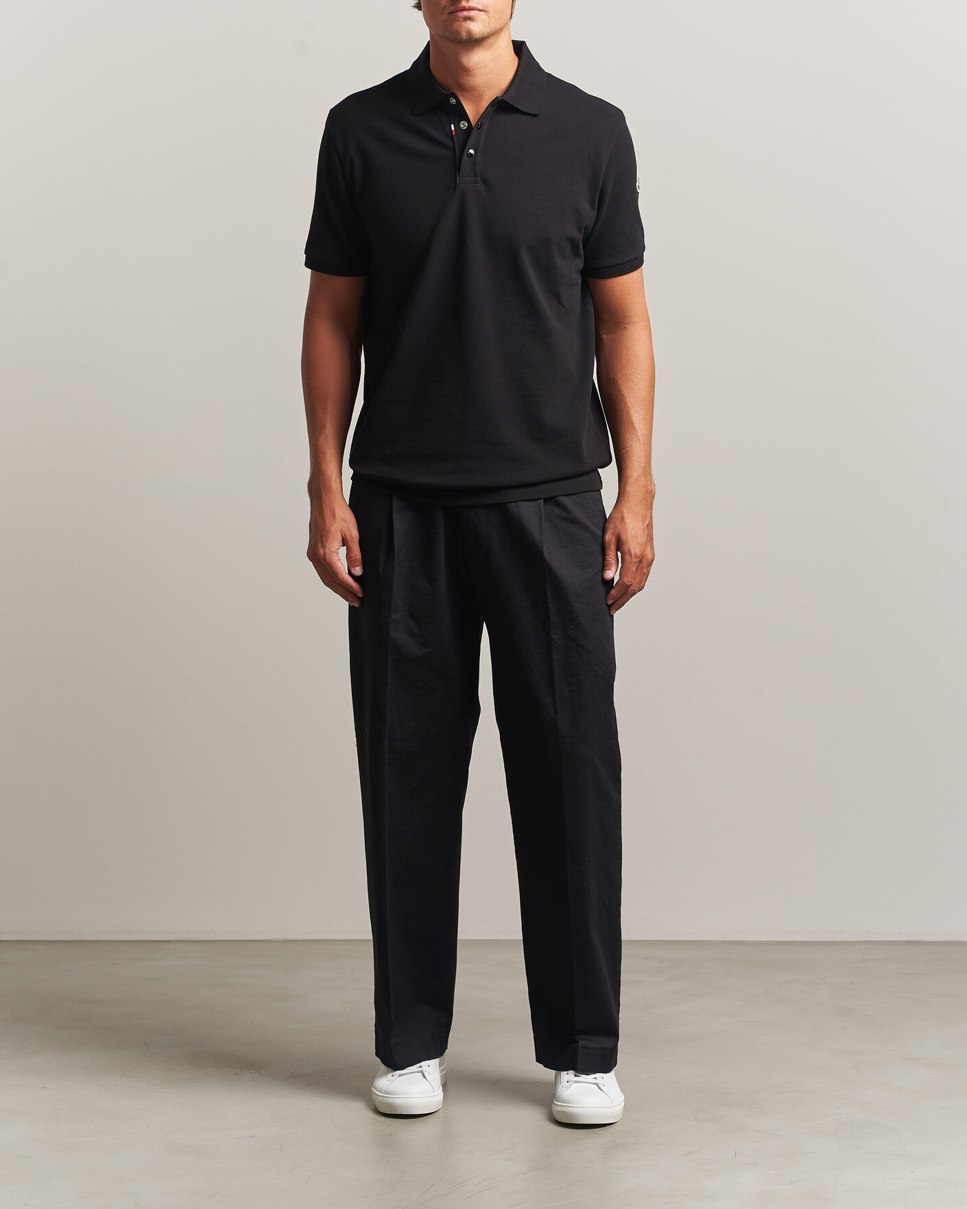Hombres | Polos | Moncler | Short Sleeve Polo Black