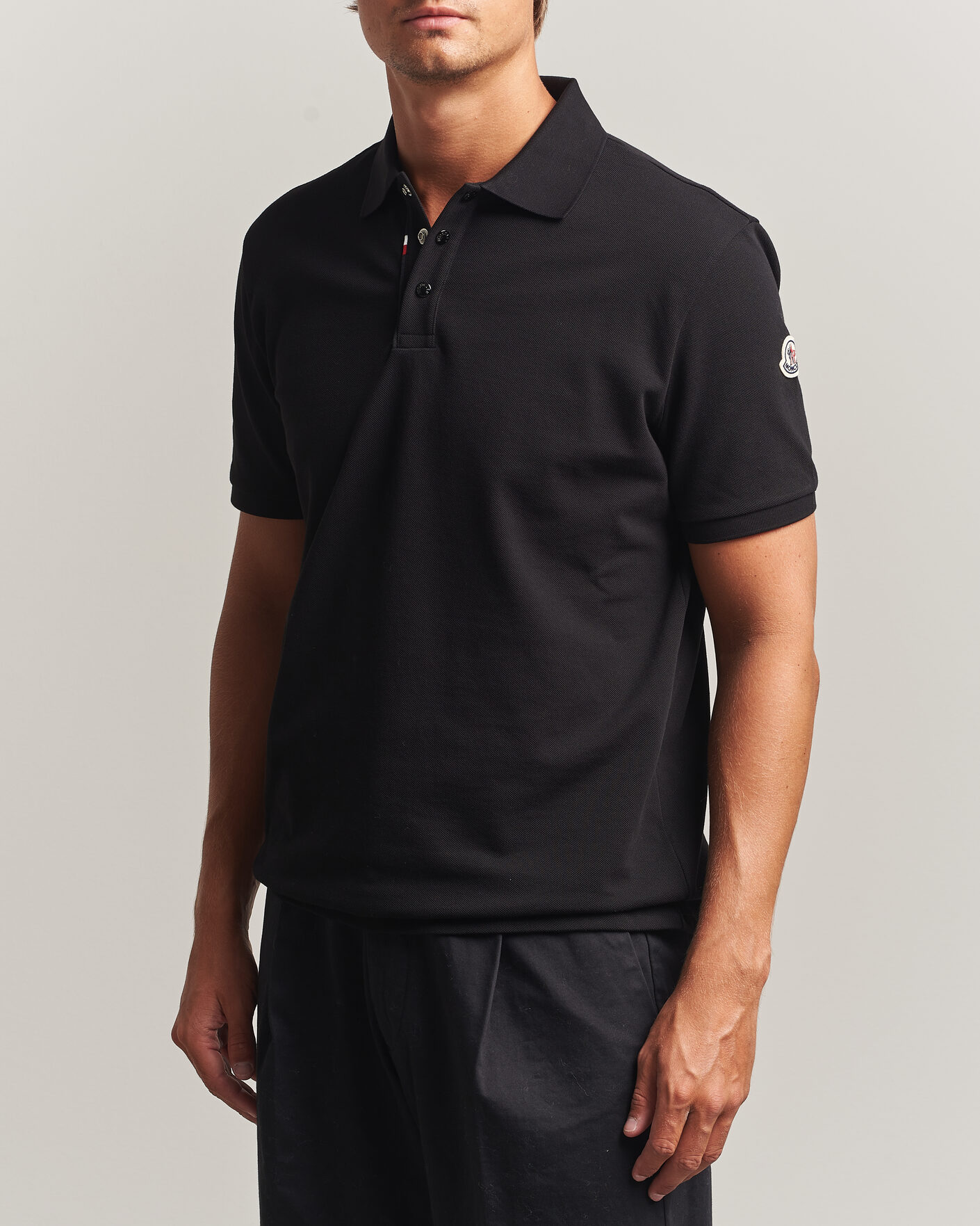 Hombres | Polos | Moncler | Short Sleeve Polo Black