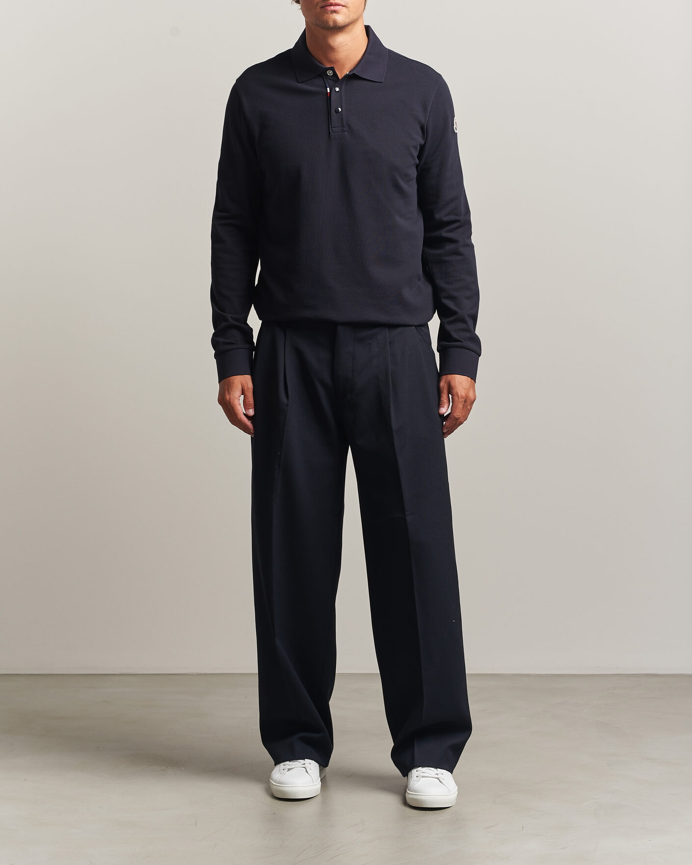 Hombres | Polos | Moncler | Long Sleeve Polo Navy