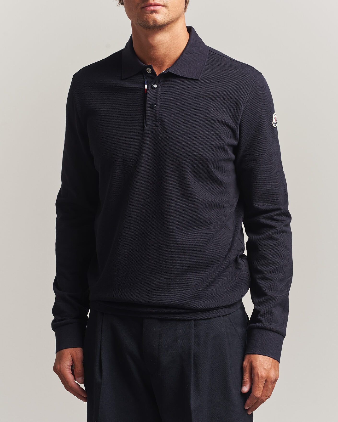 Hombres | Polos | Moncler | Long Sleeve Polo Navy