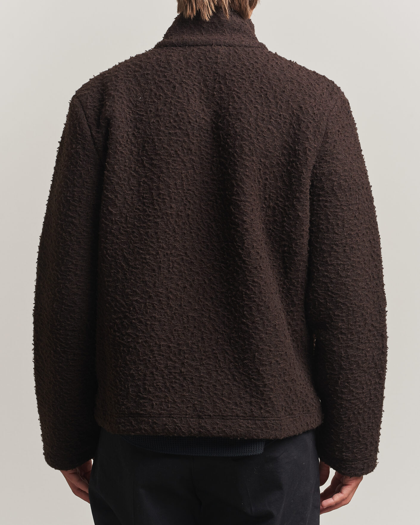 Hombres | Jerséis y prendas de punto | Moncler | Half Zip Fleece Sweater Dark Brown