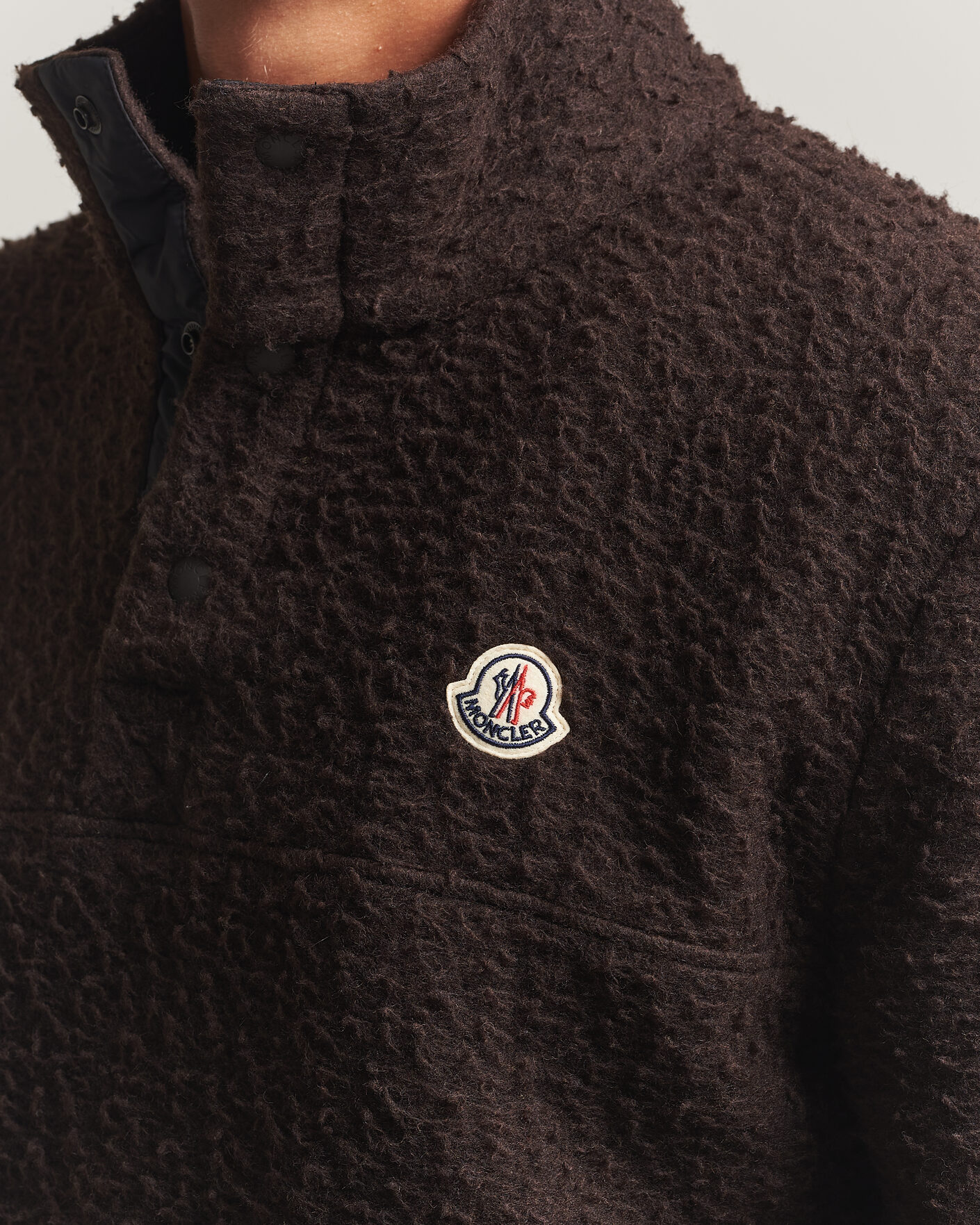 Hombres | Jerséis y prendas de punto | Moncler | Half Zip Fleece Sweater Dark Brown