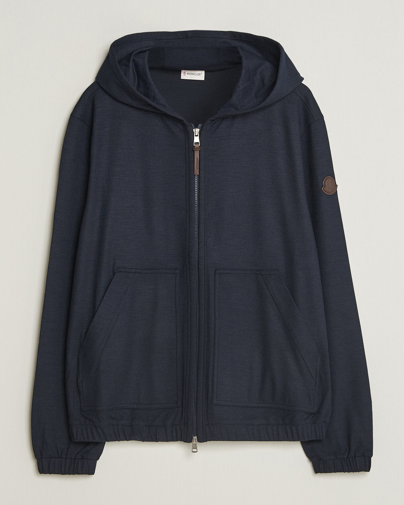 Hombres | Jerséis y prendas de punto | Moncler | Full Zip Flannel Hoodie Navy
