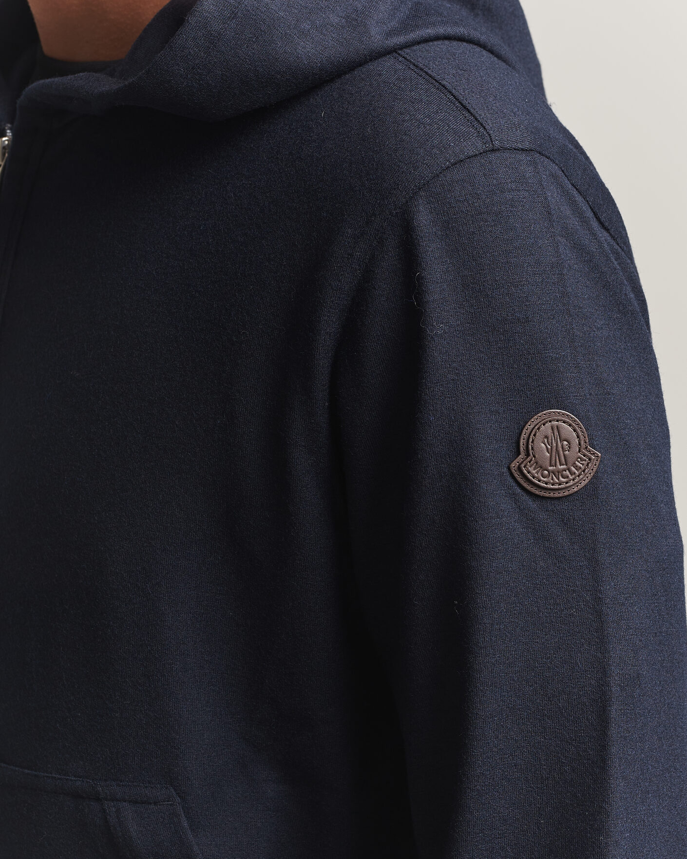 Hombres | Jerséis y prendas de punto | Moncler | Full Zip Flannel Hoodie Navy
