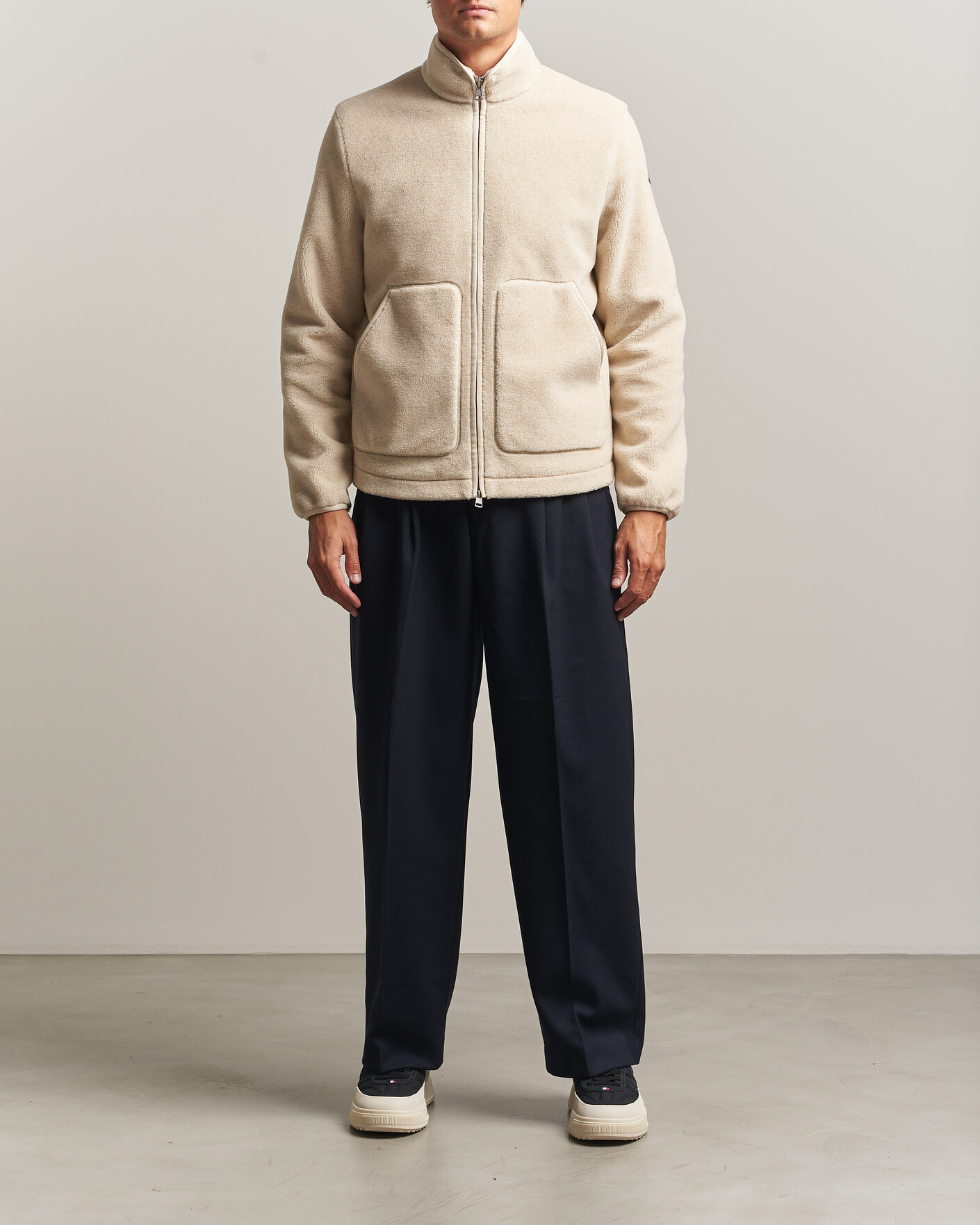 Hombres | Jerséis y prendas de punto | Moncler | Full Zip Fleece Cream