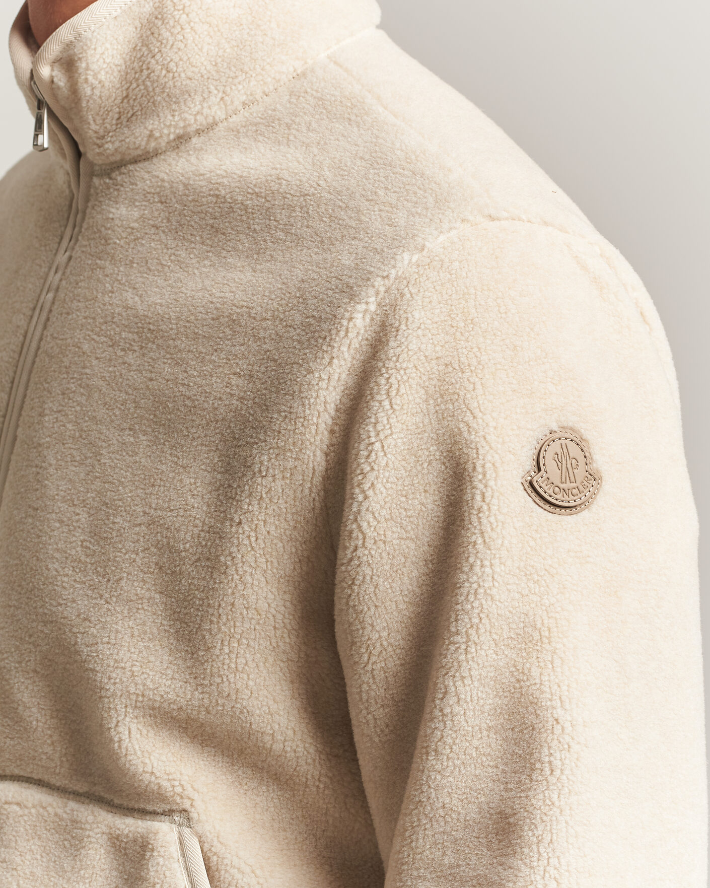 Hombres | Jerséis y prendas de punto | Moncler | Full Zip Fleece Cream
