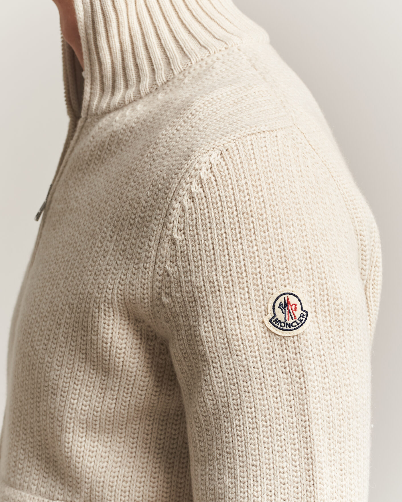 Hombres | Jerséis y prendas de punto | Moncler | Full Zip Cardigan Light Beige