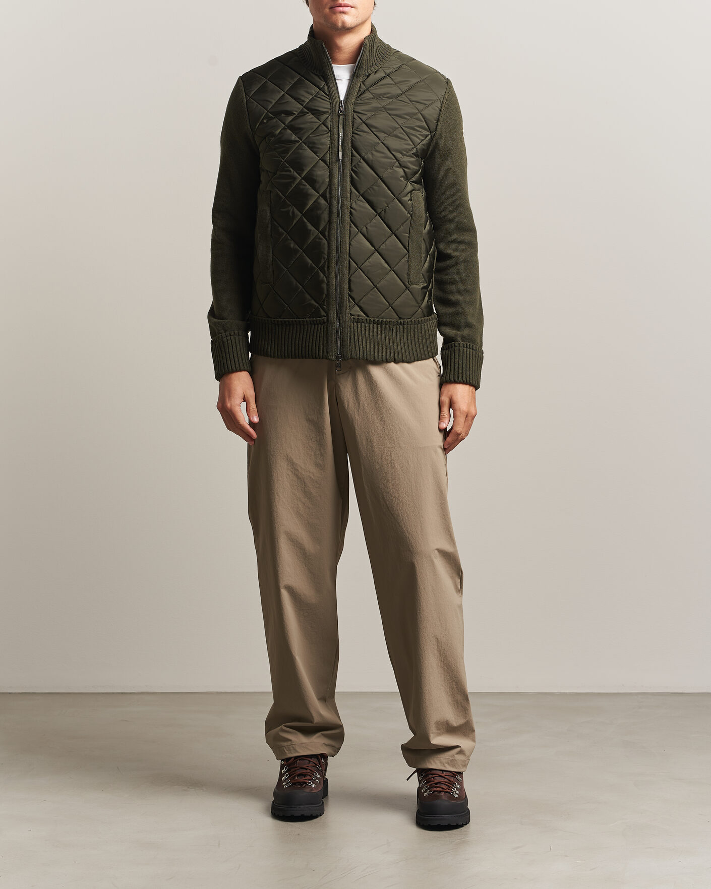 Hombres | Abrigos y chaquetas | Moncler | Quilted Hybrid Jacket Dark Green