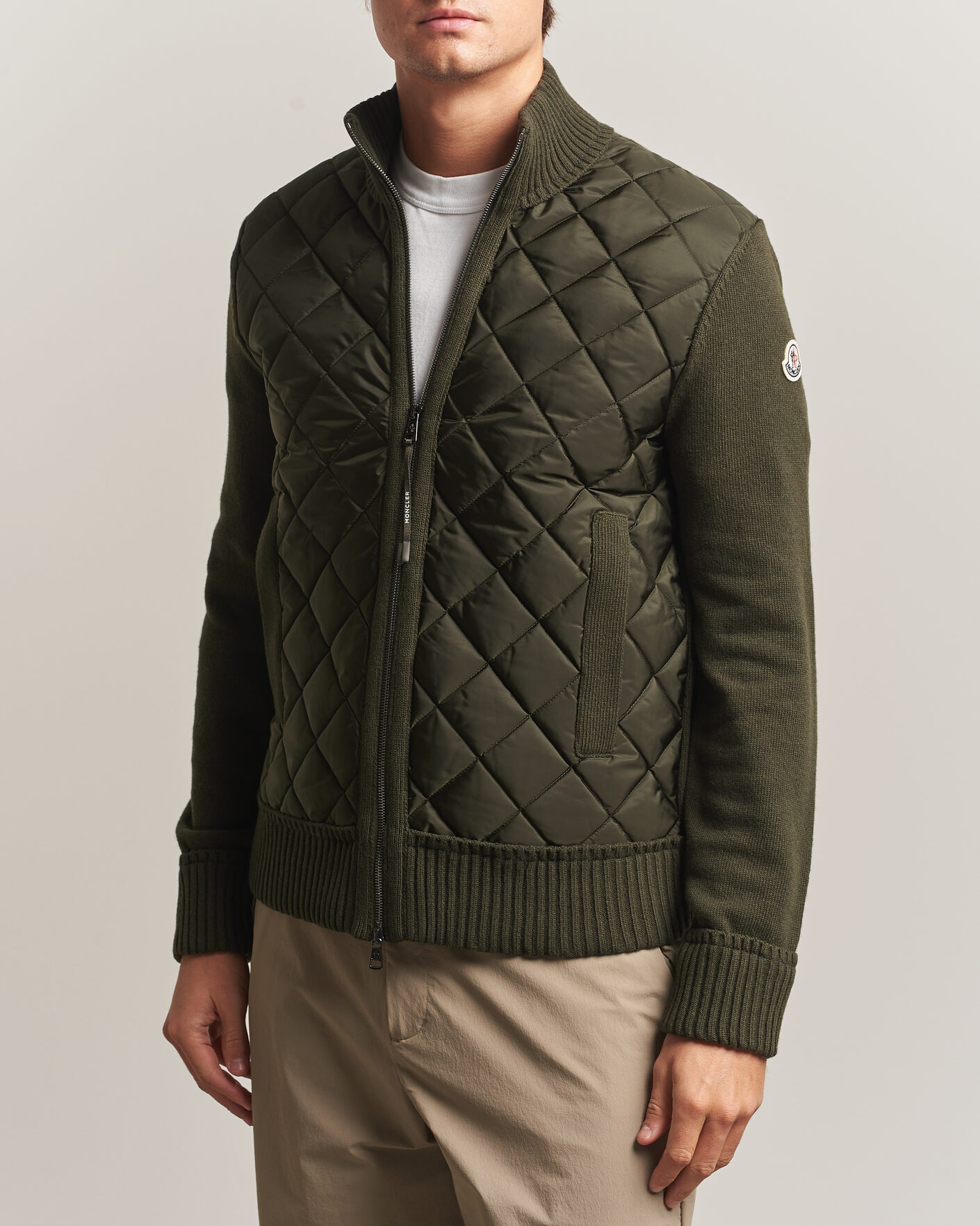 Hombres | Abrigos y chaquetas | Moncler | Quilted Hybrid Jacket Dark Green