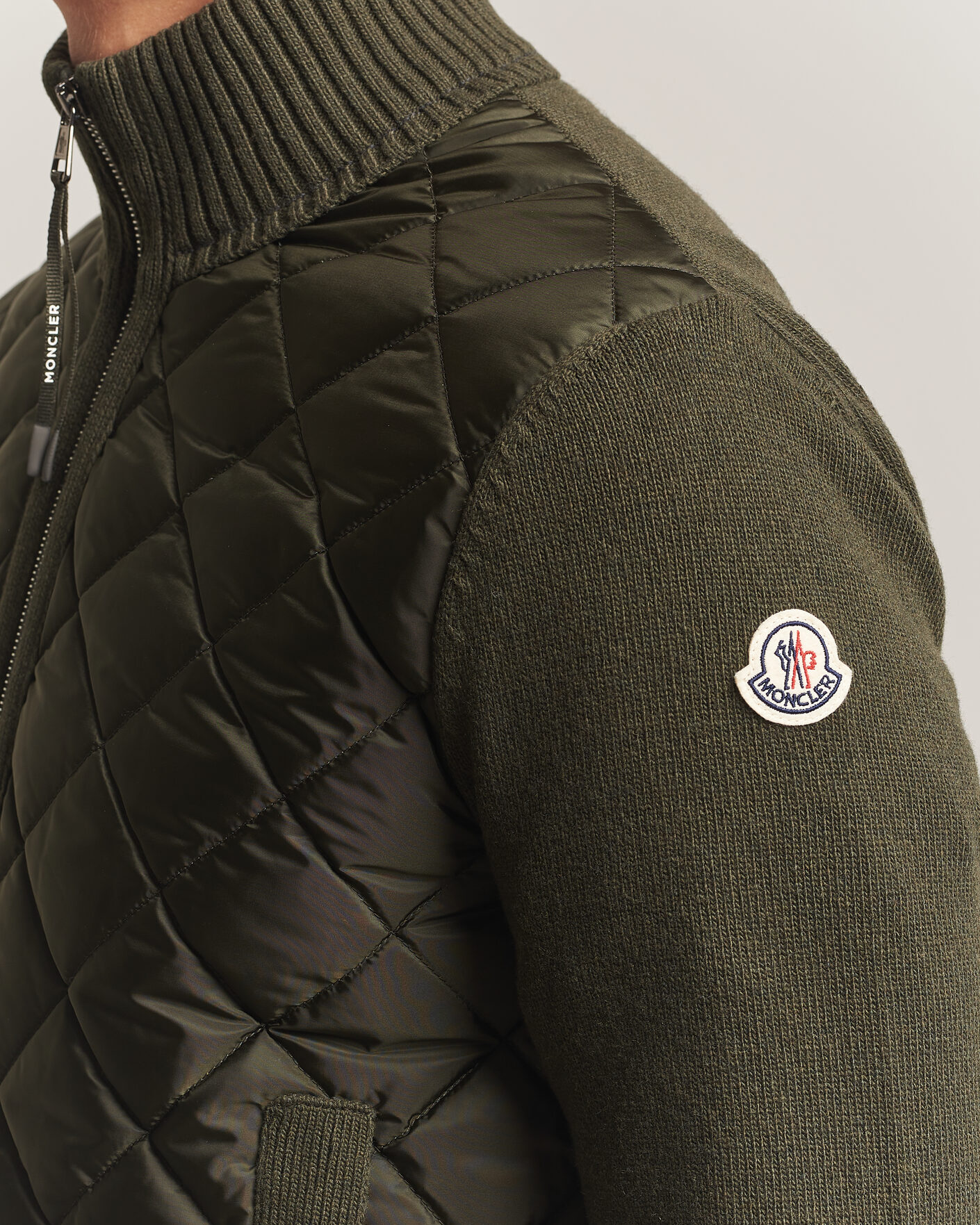 Hombres | Abrigos y chaquetas | Moncler | Quilted Hybrid Jacket Dark Green