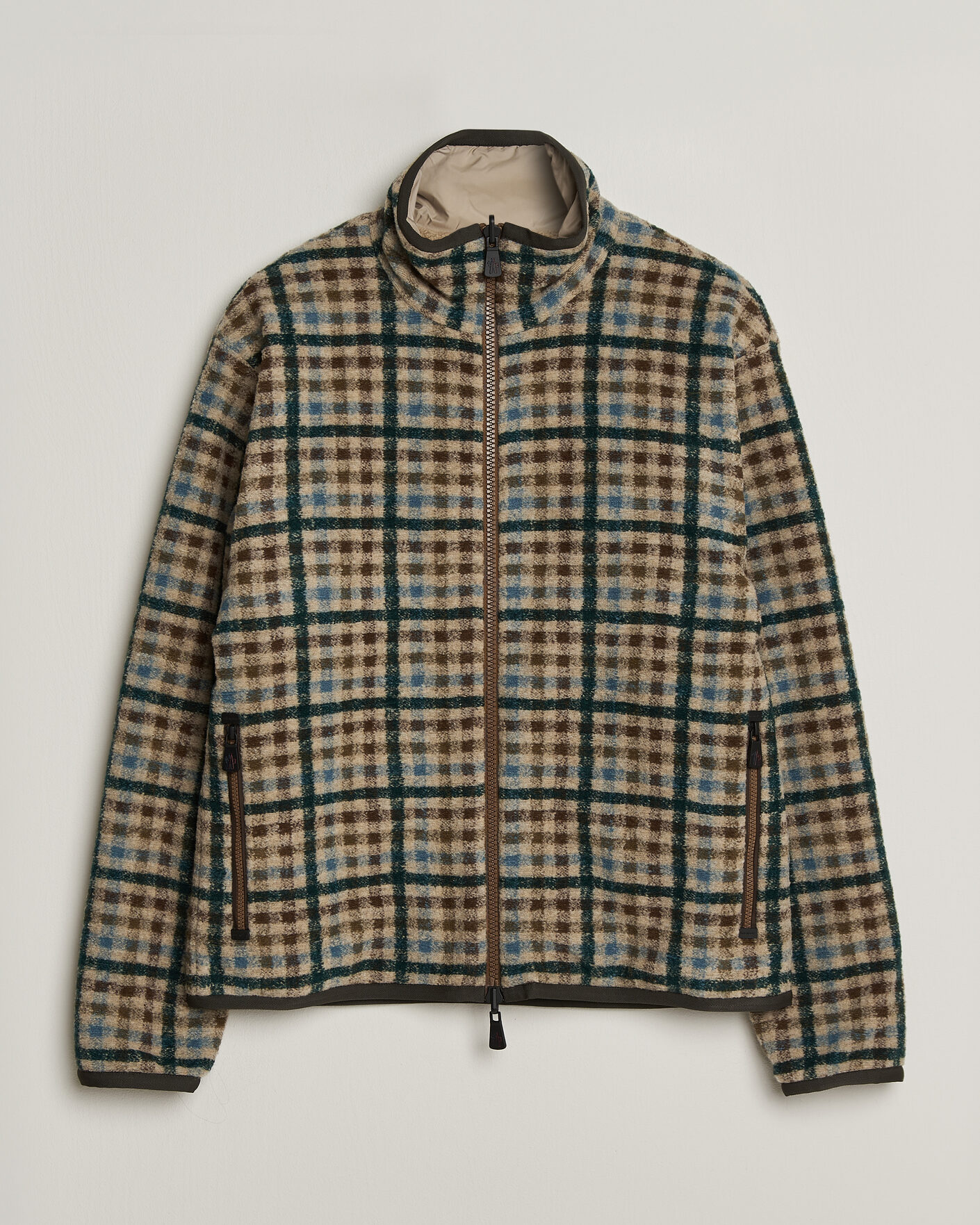 Hombres | Jerséis y prendas de punto | Moncler Grenoble | Sherpa Zip Cardigan Beige/Green