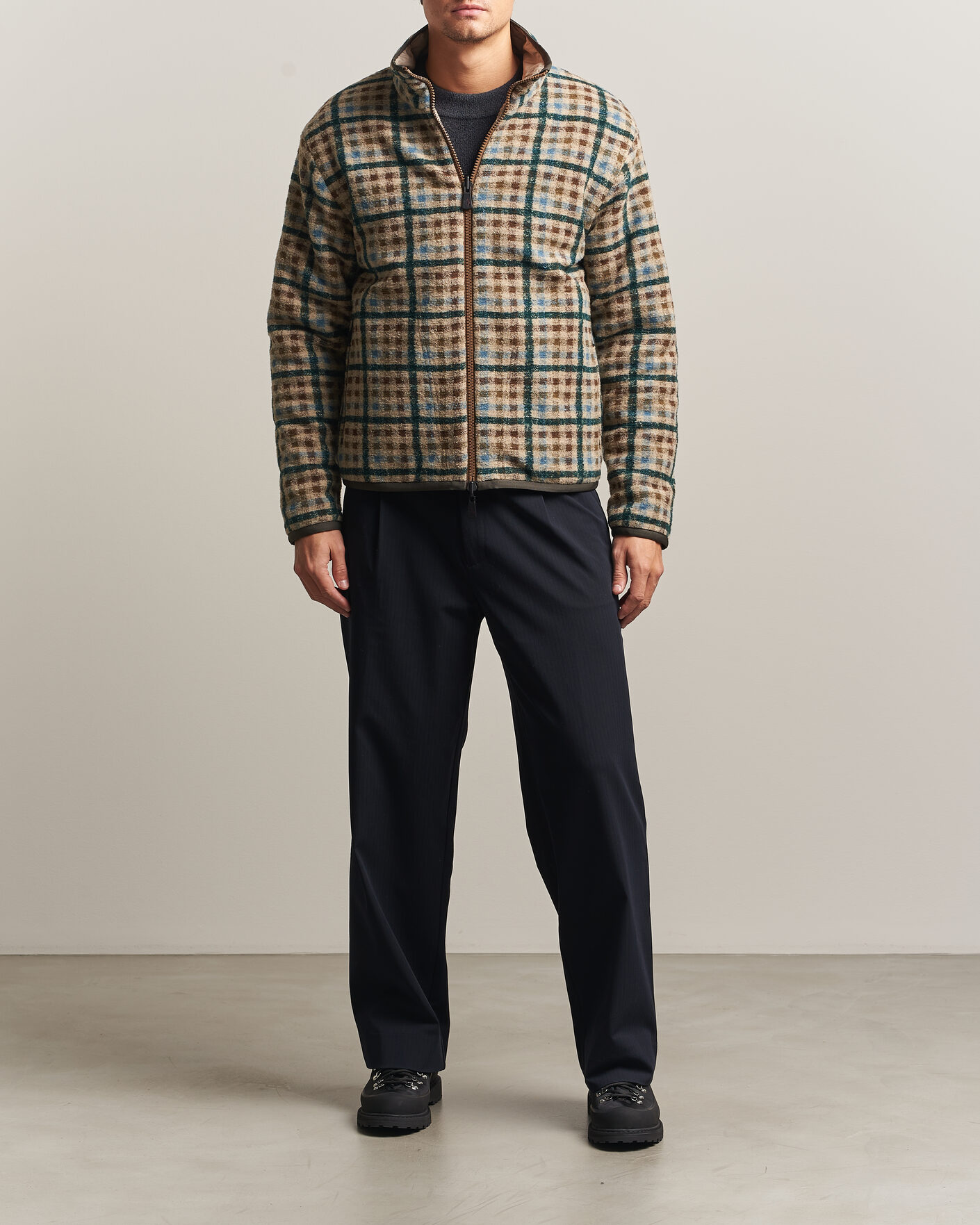 Hombres | Jerséis y prendas de punto | Moncler Grenoble | Sherpa Zip Cardigan Beige/Green