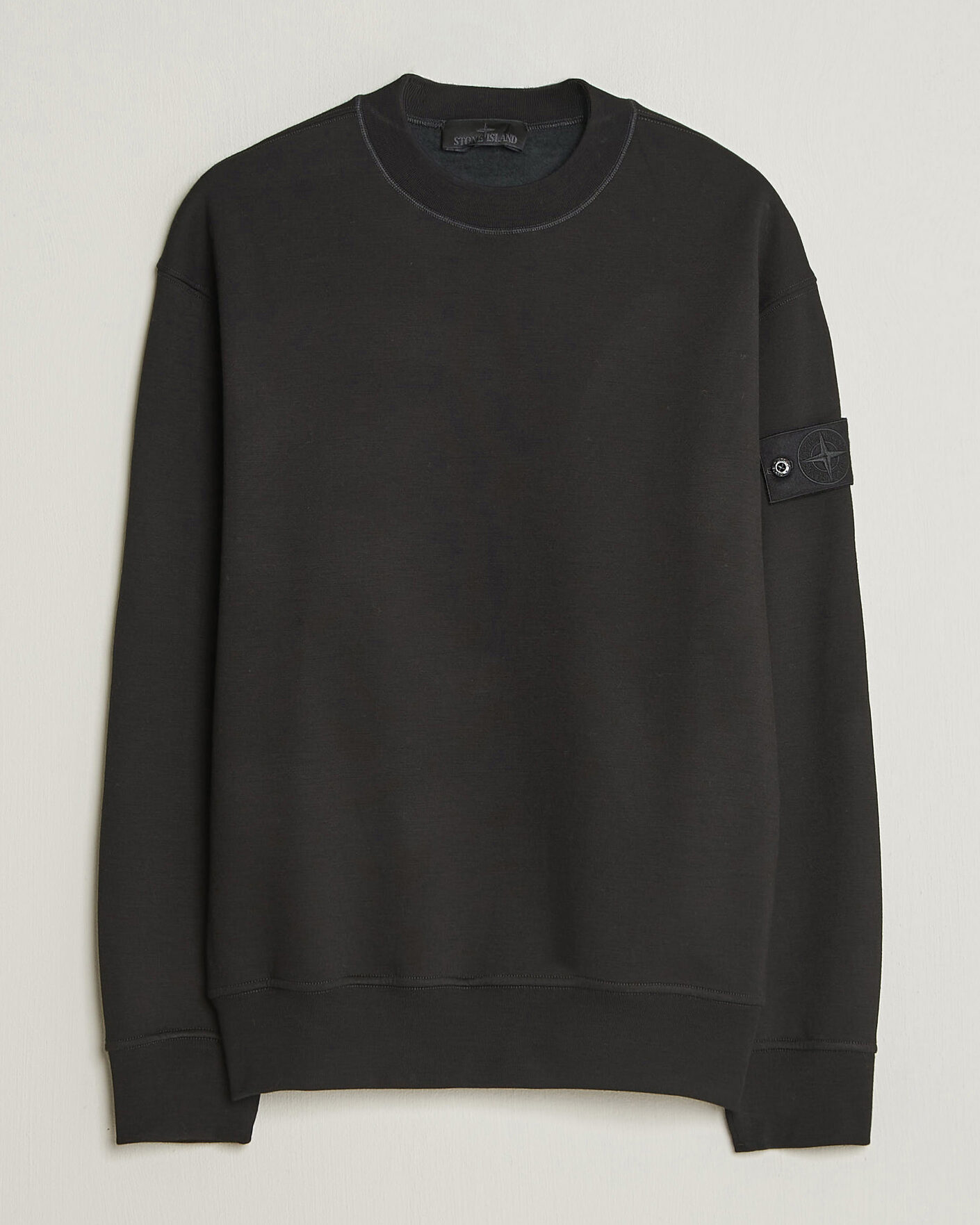 Hombres | Jerséis y prendas de punto | Stone Island | Ghost Cotton/Wool Fleece Sweatshirt Black