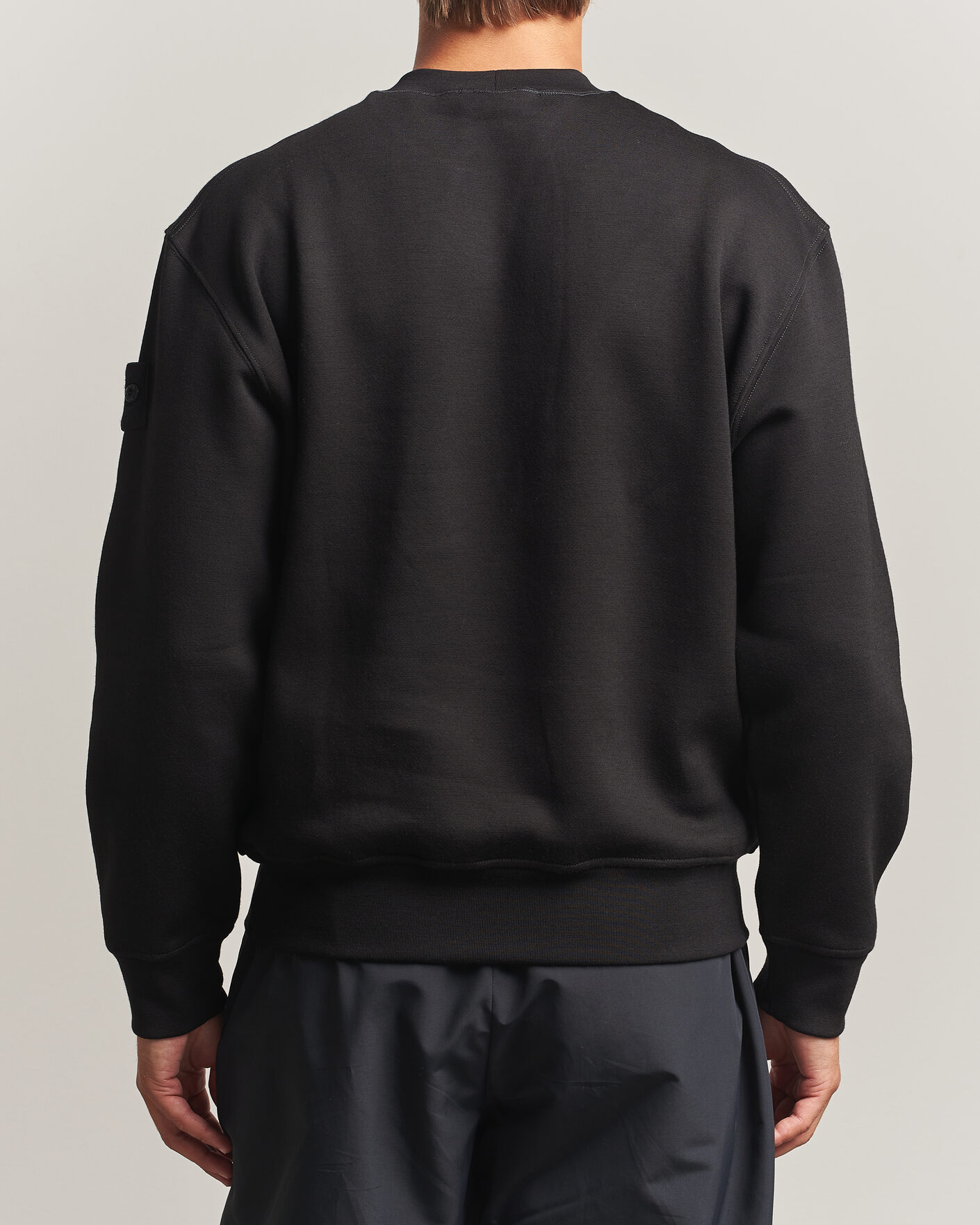 Hombres | Jerséis y prendas de punto | Stone Island | Ghost Cotton/Wool Fleece Sweatshirt Black