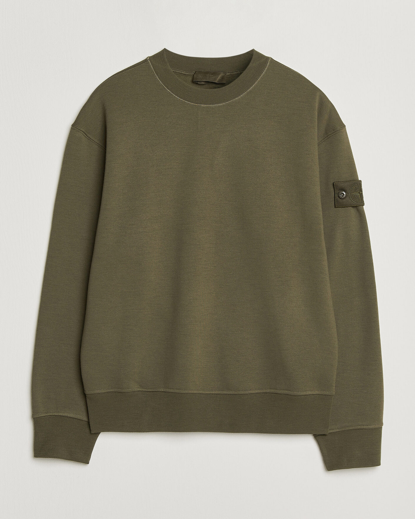 Hombres | Jerséis y prendas de punto | Stone Island | Ghost Cotton/Wool Fleece Sweatshirt Miltary Green