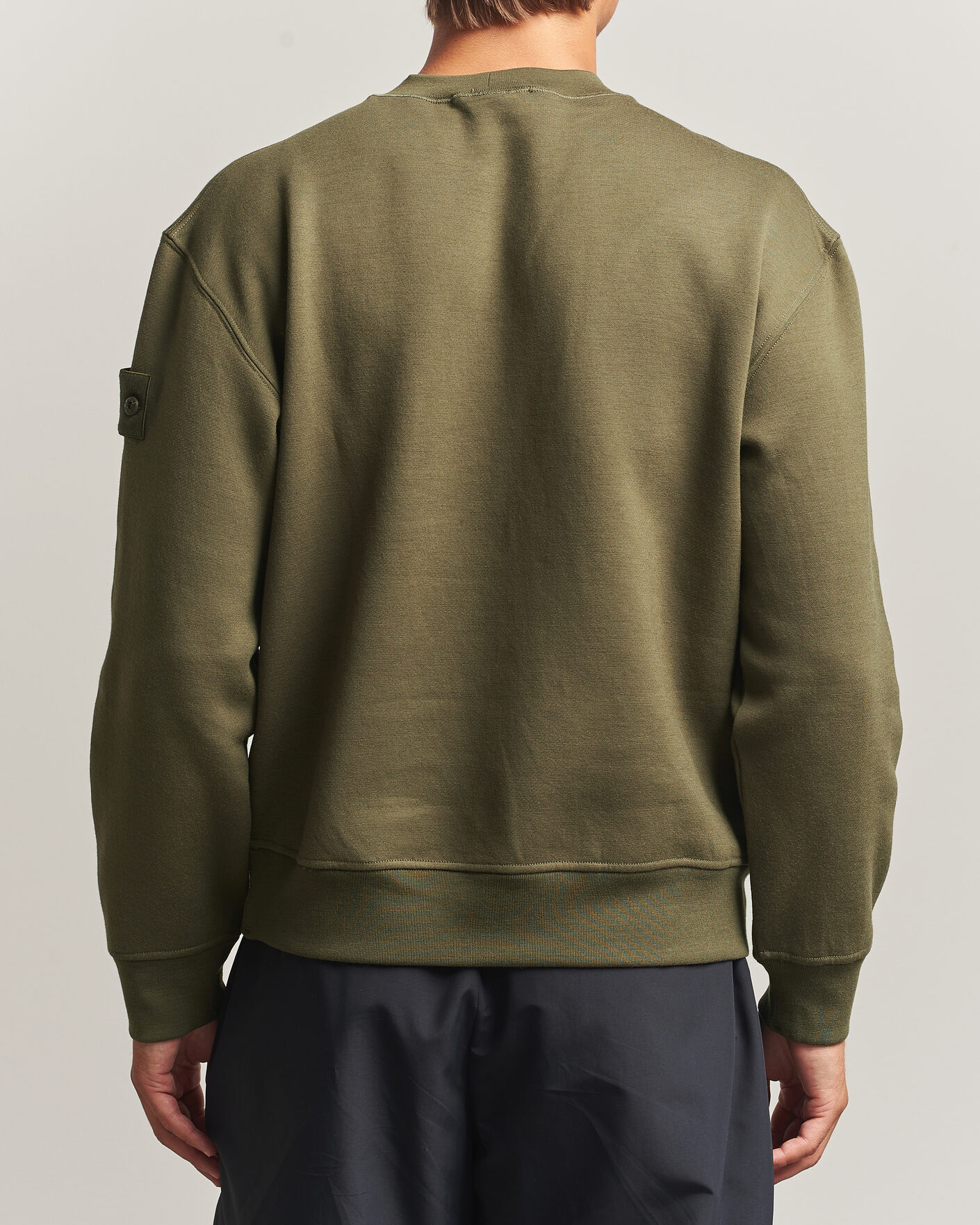 Hombres | Jerséis y prendas de punto | Stone Island | Ghost Cotton/Wool Fleece Sweatshirt Miltary Green