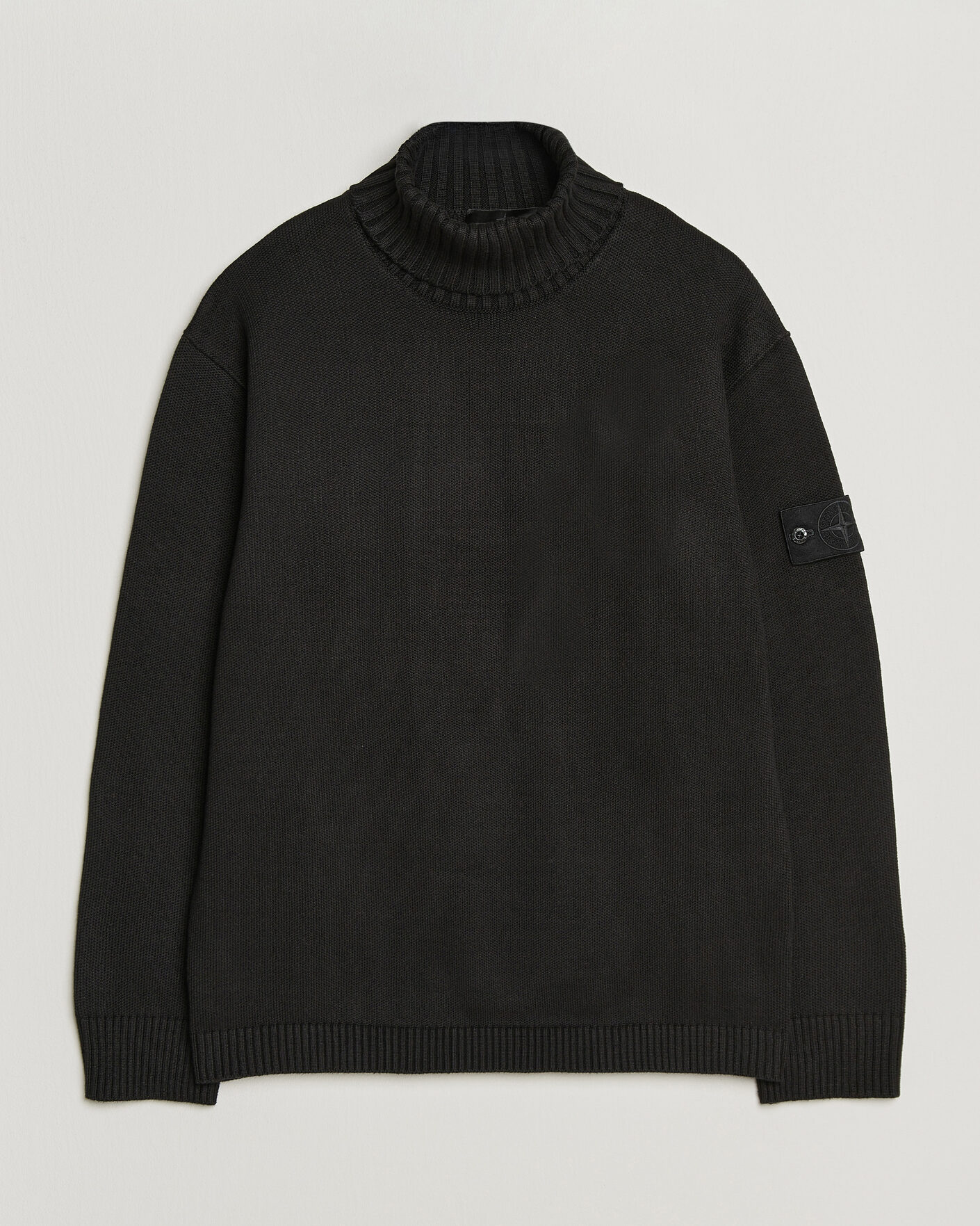 Hombres | Jerséis y prendas de punto | Stone Island | Ghost Plush Stitch Winter Cotton Rollneck Black