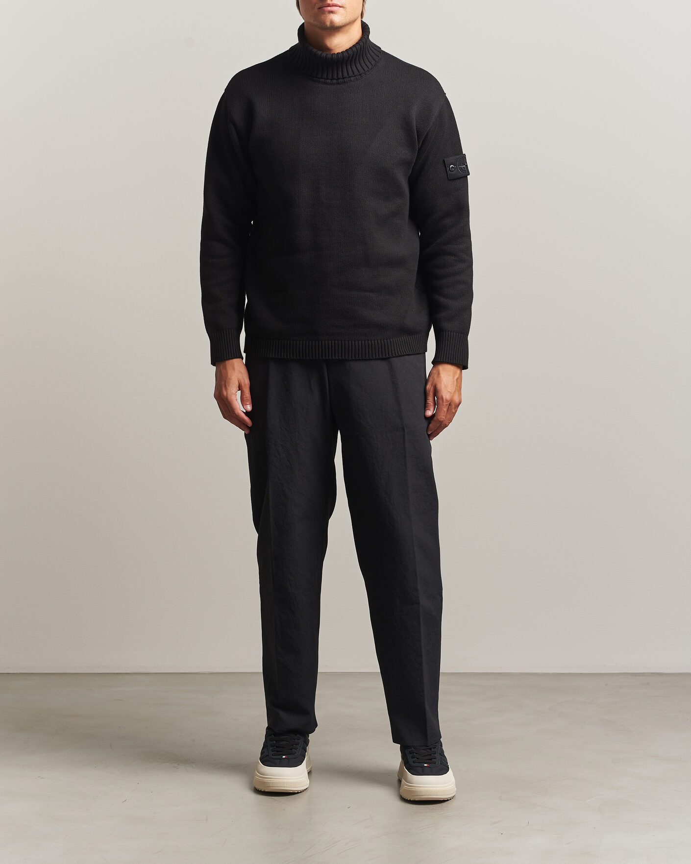 Hombres | Jerséis y prendas de punto | Stone Island | Ghost Plush Stitch Winter Cotton Rollneck Black