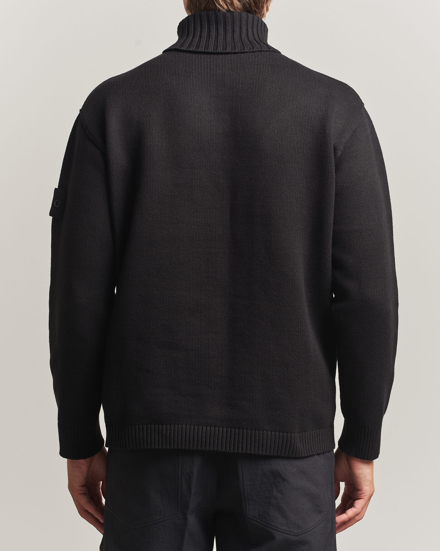 Hombres | Jerséis y prendas de punto | Stone Island | Ghost Plush Stitch Winter Cotton Rollneck Black