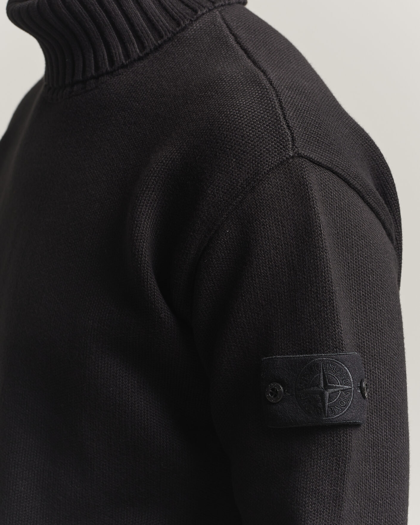 Hombres | Jerséis y prendas de punto | Stone Island | Ghost Plush Stitch Winter Cotton Rollneck Black
