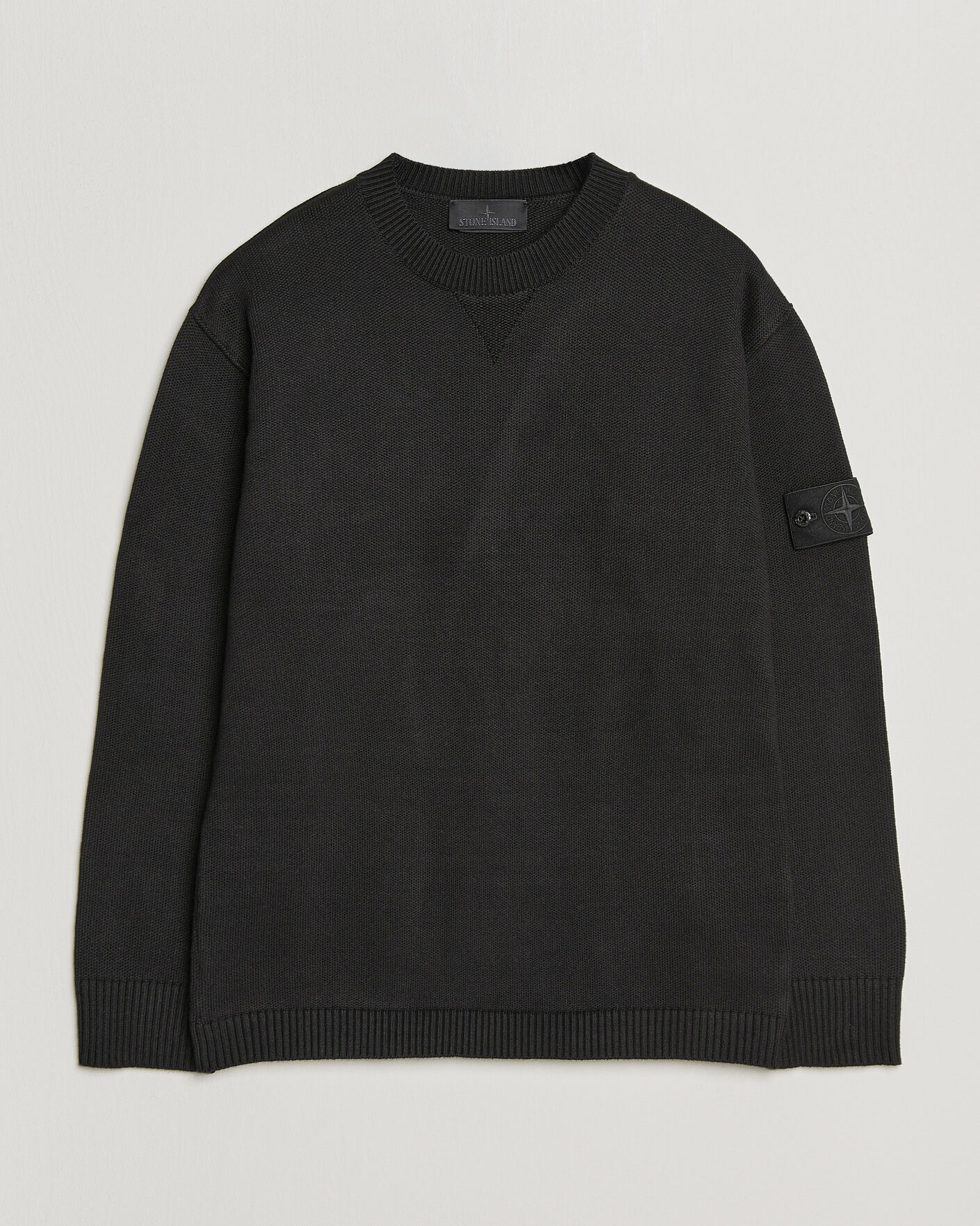 Hombres | Jerséis y prendas de punto | Stone Island | Ghost Plush Stitch Winter Cotton Sweat Black