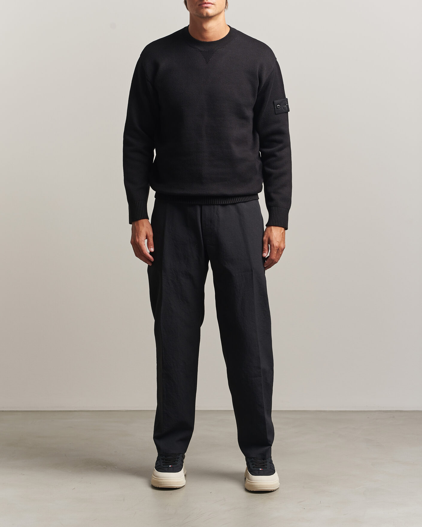 Hombres | Jerséis y prendas de punto | Stone Island | Ghost Plush Stitch Winter Cotton Sweat Black