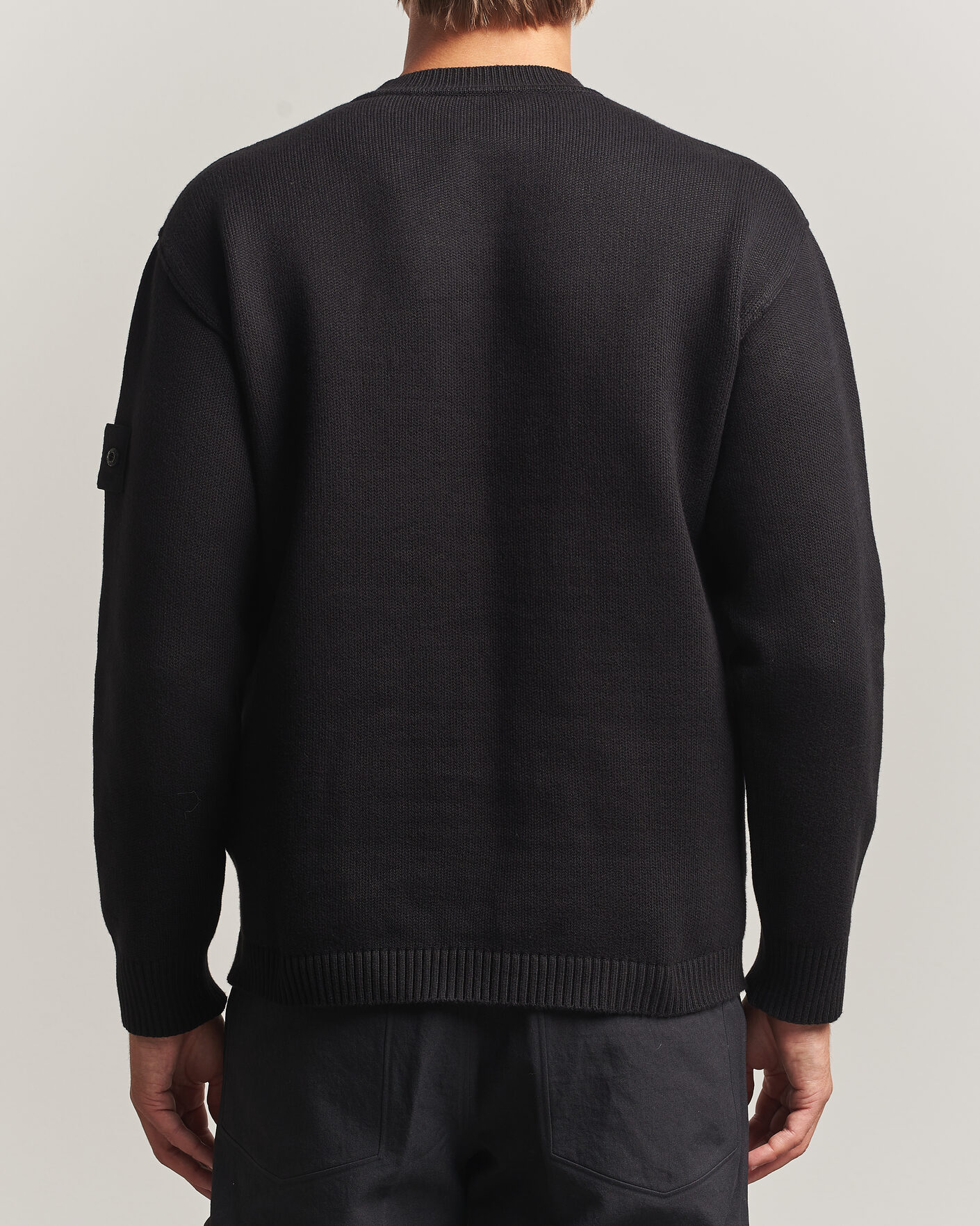Hombres | Jerséis y prendas de punto | Stone Island | Ghost Plush Stitch Winter Cotton Sweat Black