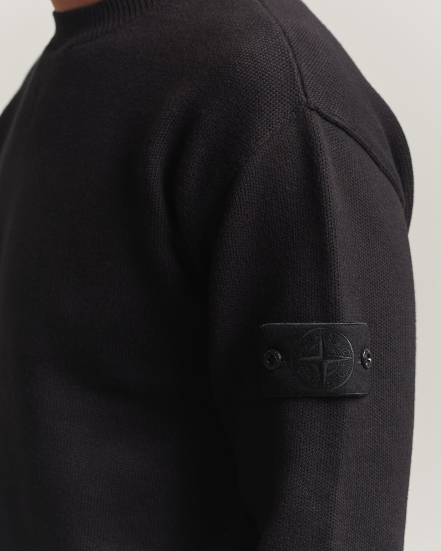 Hombres | Jerséis y prendas de punto | Stone Island | Ghost Plush Stitch Winter Cotton Sweat Black