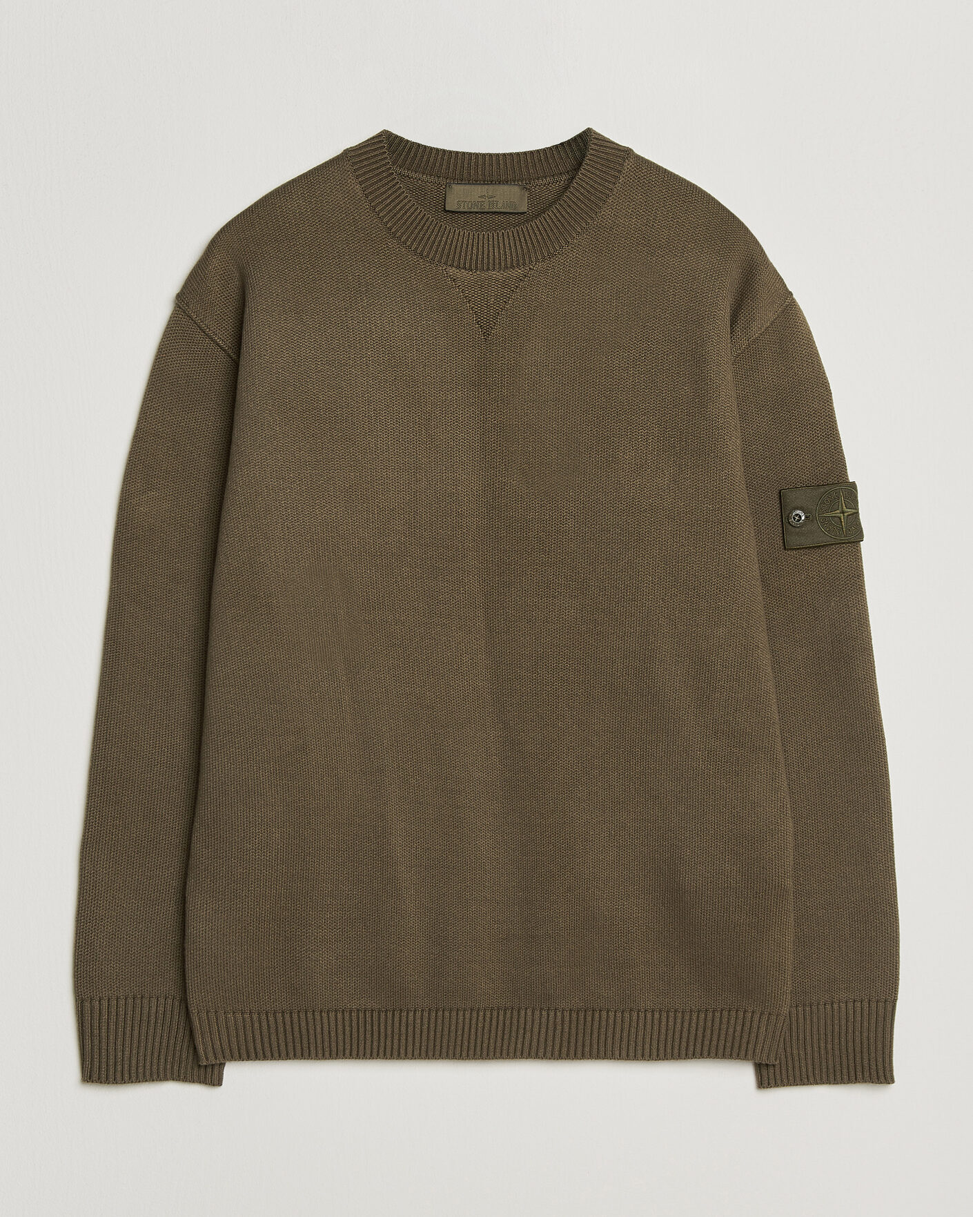 Hombres | Jerséis y prendas de punto | Stone Island | Ghost Plush Stitch Winter Cotton Sweat Miltary Green