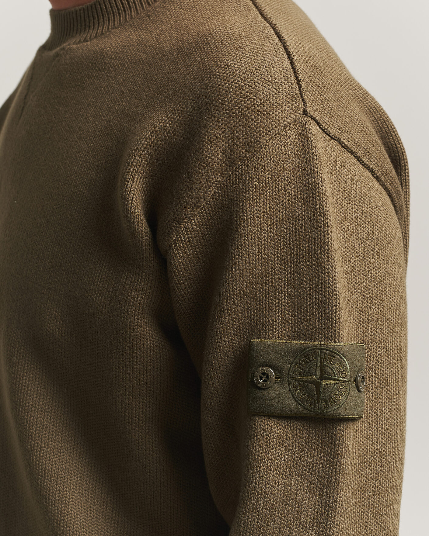 Hombres | Jerséis y prendas de punto | Stone Island | Ghost Plush Stitch Winter Cotton Sweat Miltary Green