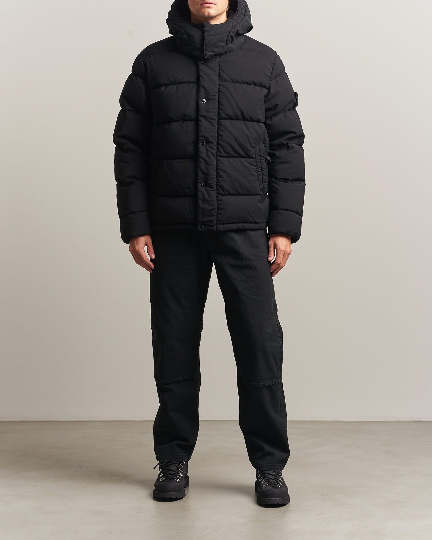 Hombres | Abrigos y chaquetas | Stone Island | Ghost Wool Ripstop Down Jacket Black