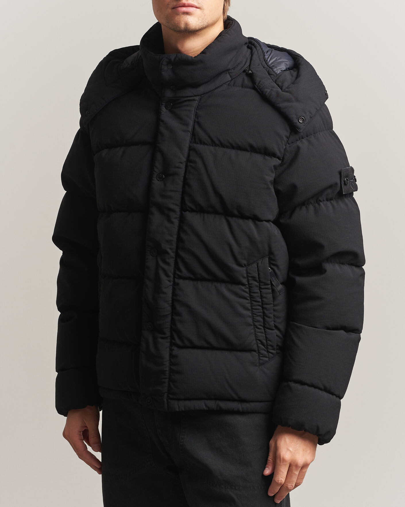 Hombres | Abrigos y chaquetas | Stone Island | Ghost Wool Ripstop Down Jacket Black