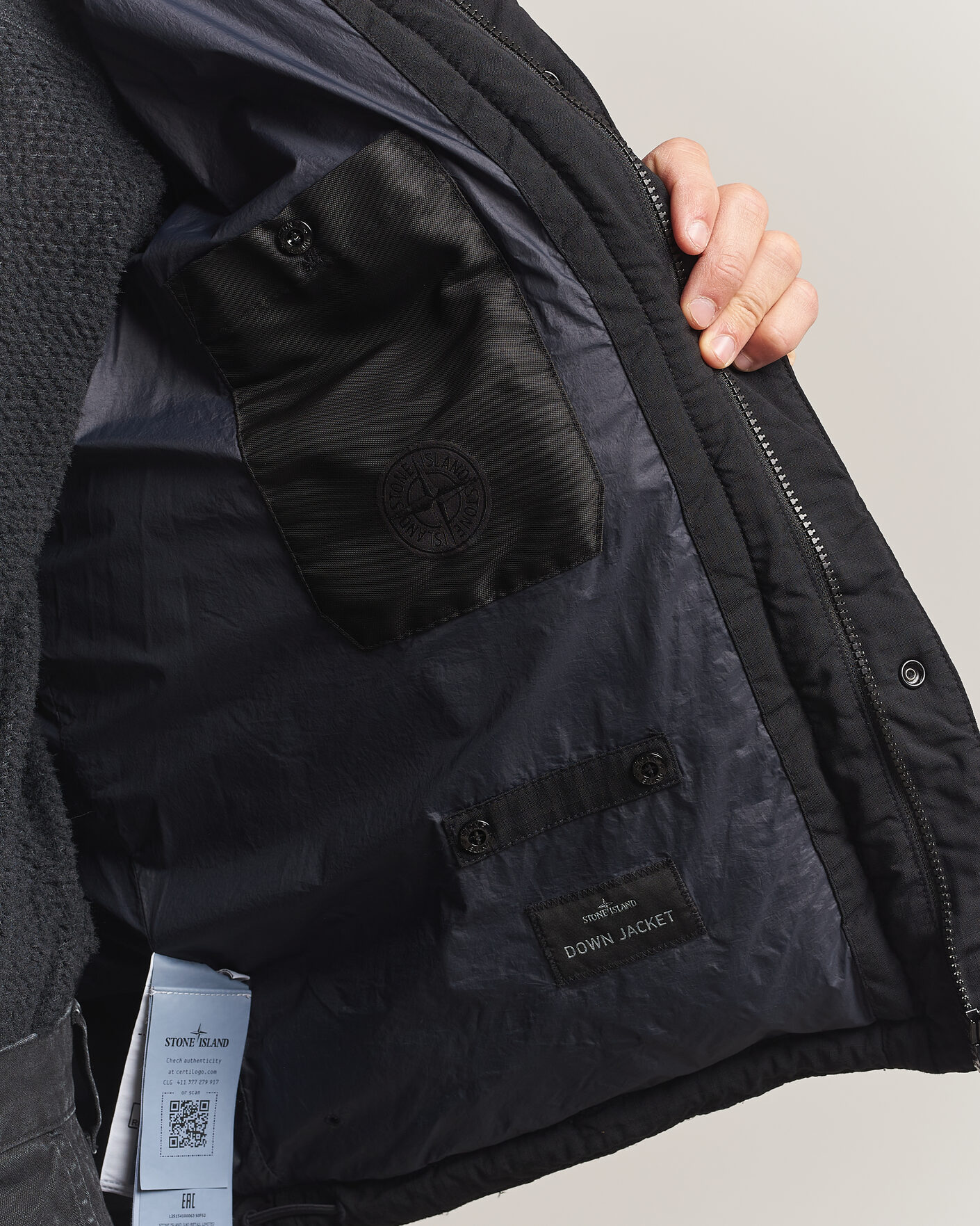 Hombres | Abrigos y chaquetas | Stone Island | Ghost Wool Ripstop Down Jacket Black