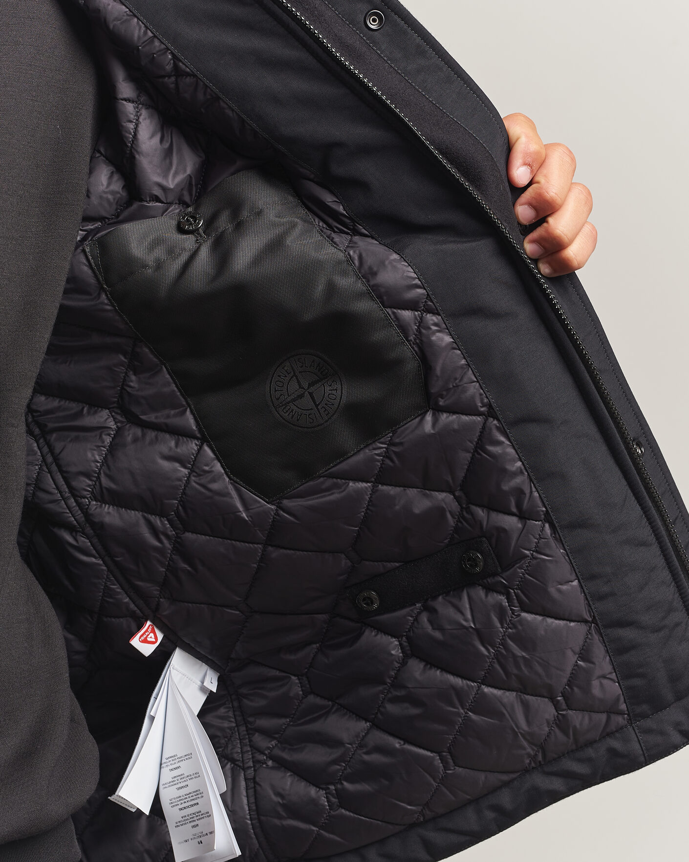 Hombres | Abrigos y chaquetas | Stone Island | Ghost Wool/Nylon Flannel Short Parka Black
