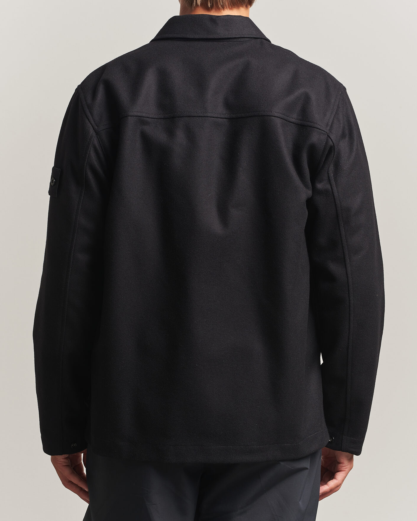 Hombres | Camisas | Stone Island | Ghost Wool/Nylon Flannel Overshirt Black