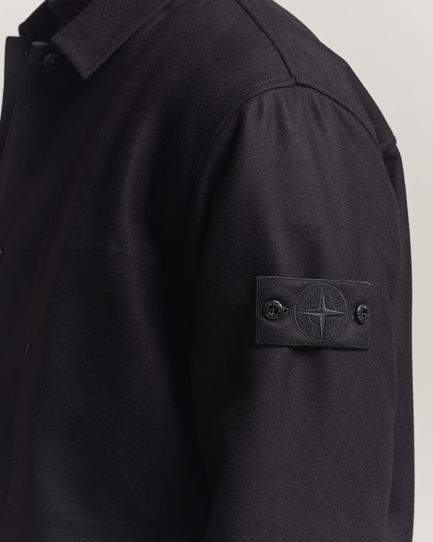 Hombres | Camisas | Stone Island | Ghost Wool/Nylon Flannel Overshirt Black